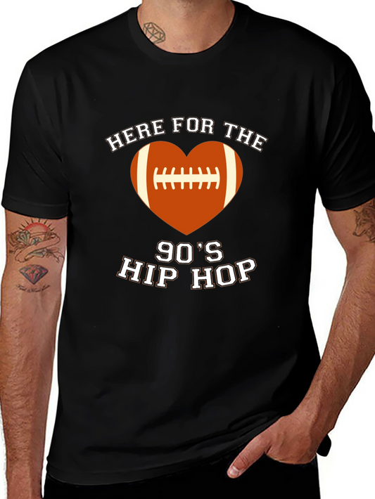 90s Hip Hop Football Heart T-Shirt