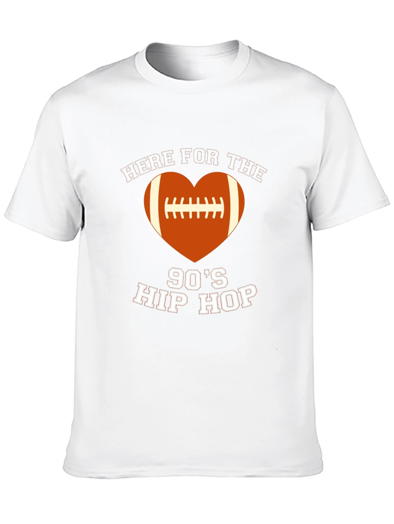 90s Hip Hop Football Heart T-Shirt