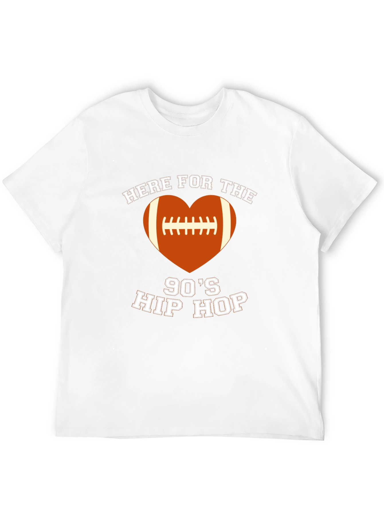 90s Hip Hop Football Heart T-Shirt