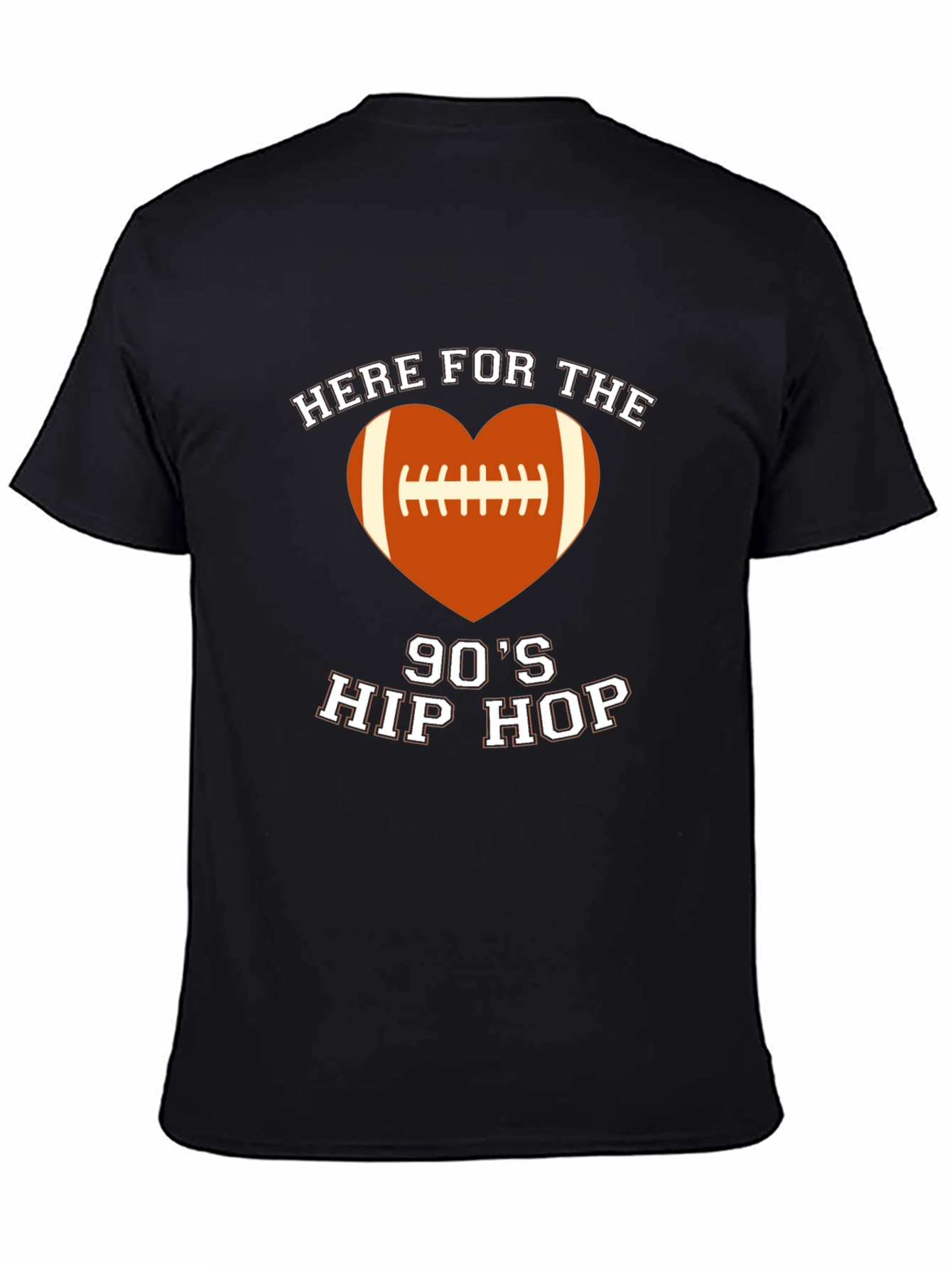 90s Hip Hop Football Heart T-Shirt