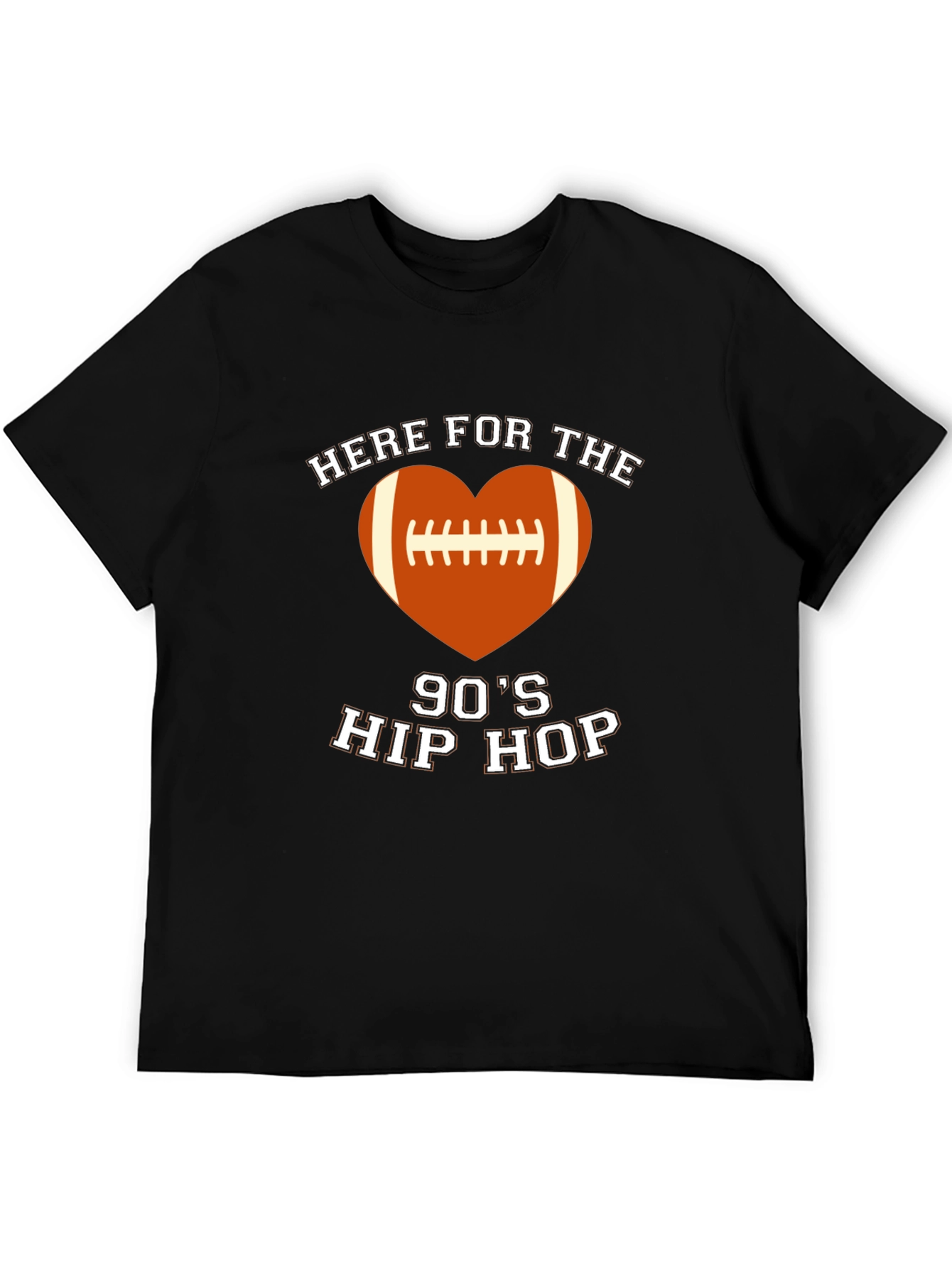 90s Hip Hop Football Heart T-Shirt
