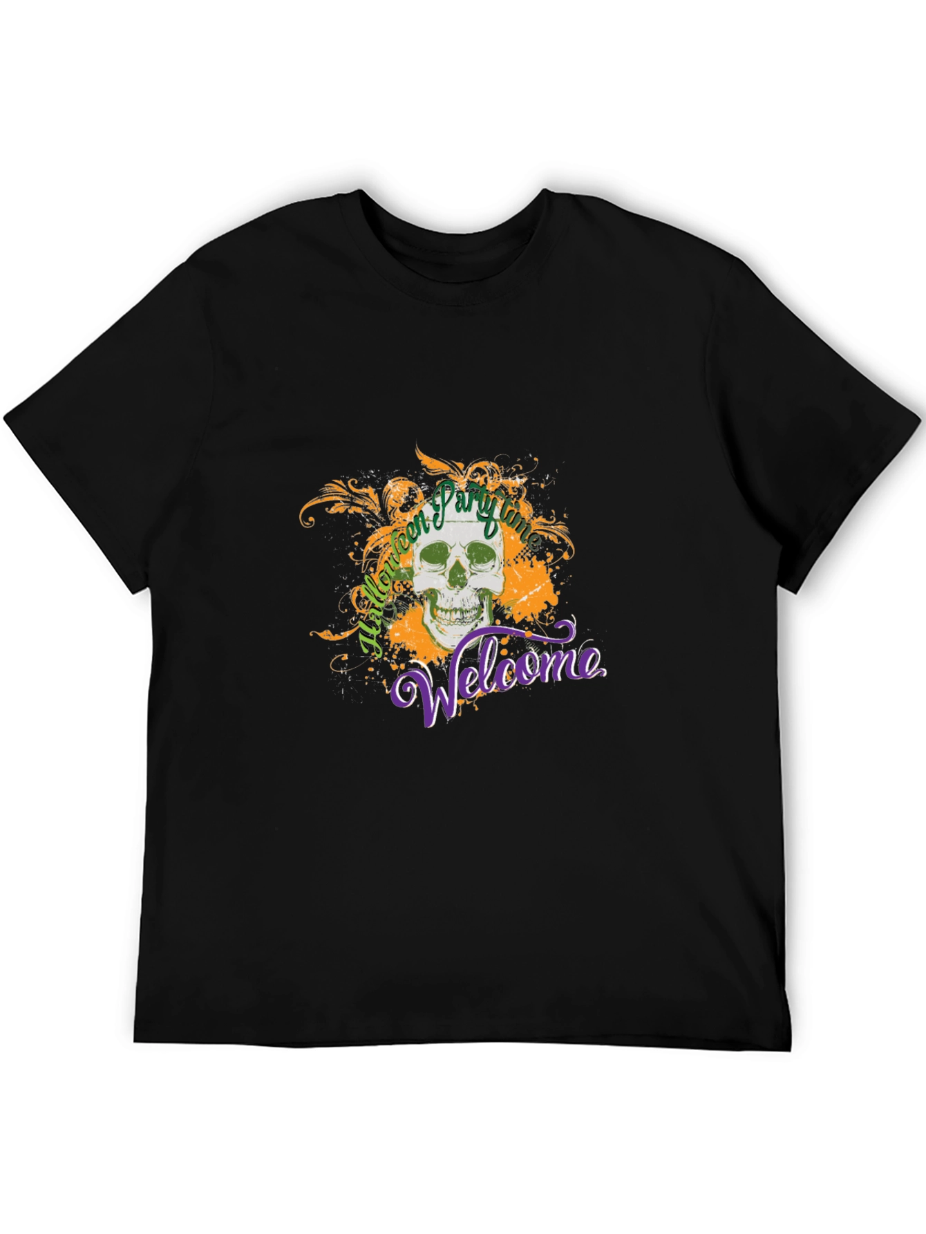 Halloween Party Time Skull Graphic Tee
