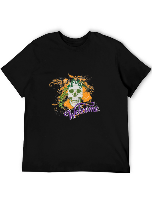 Halloween Party Time Skull Graphic Tee