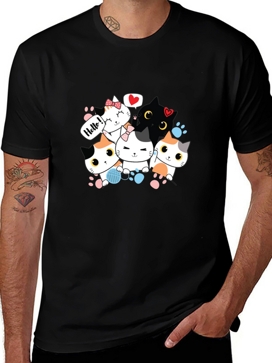 Cute Cats T-Shirt - Graphic Tee for Cat Lovers