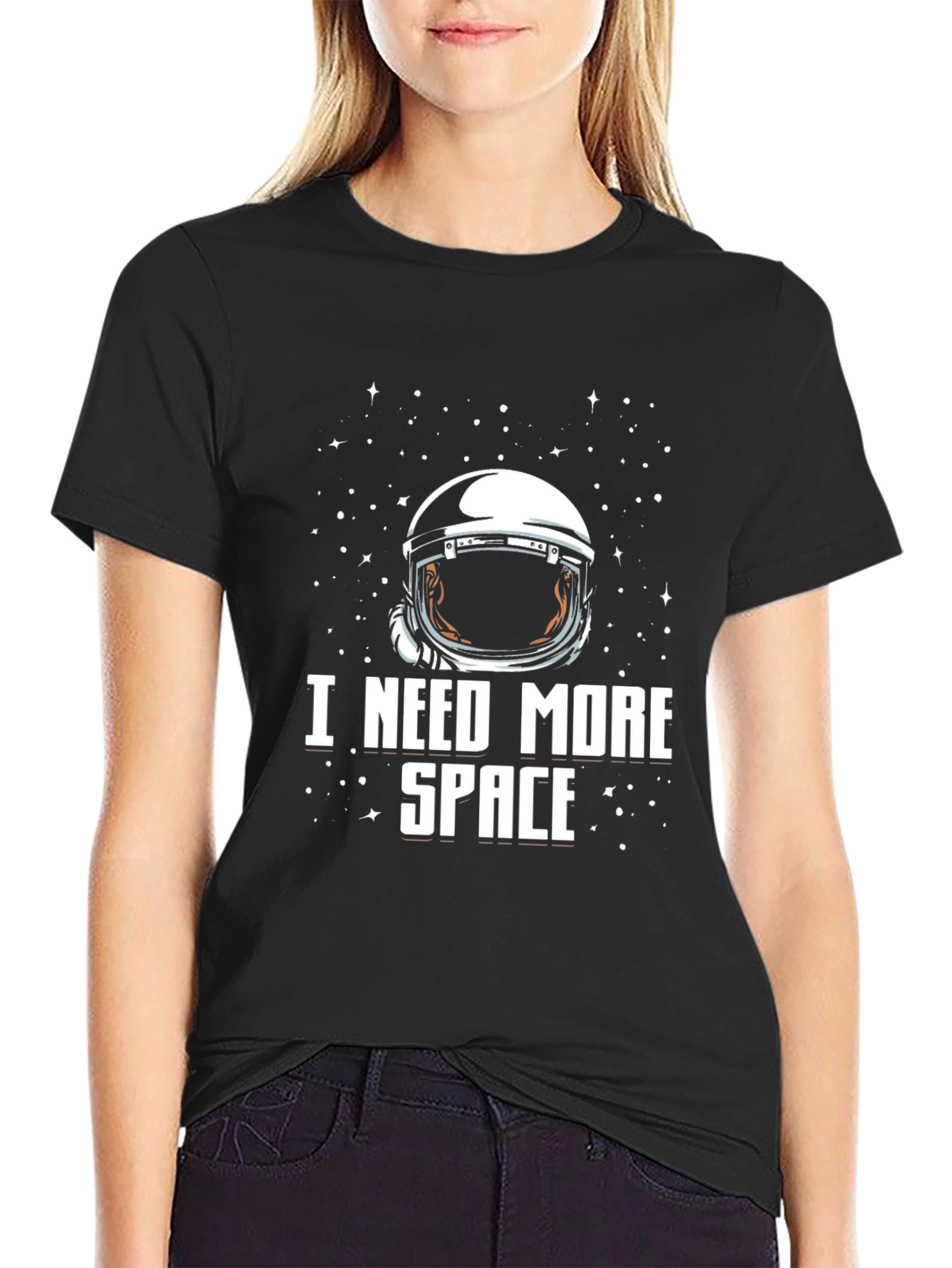 I Need More Space Black Graphic T-Shirt