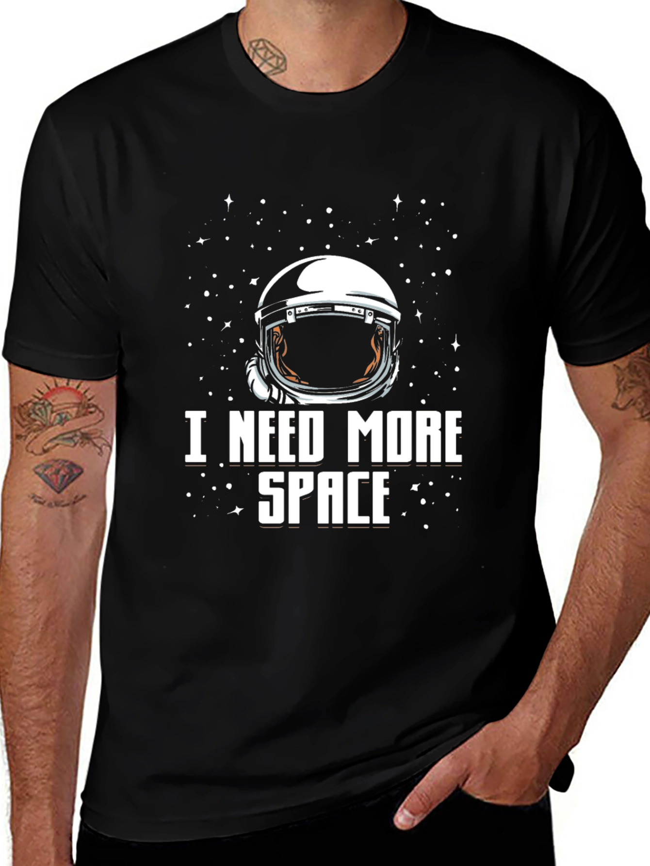 I Need More Space Black Graphic T-Shirt