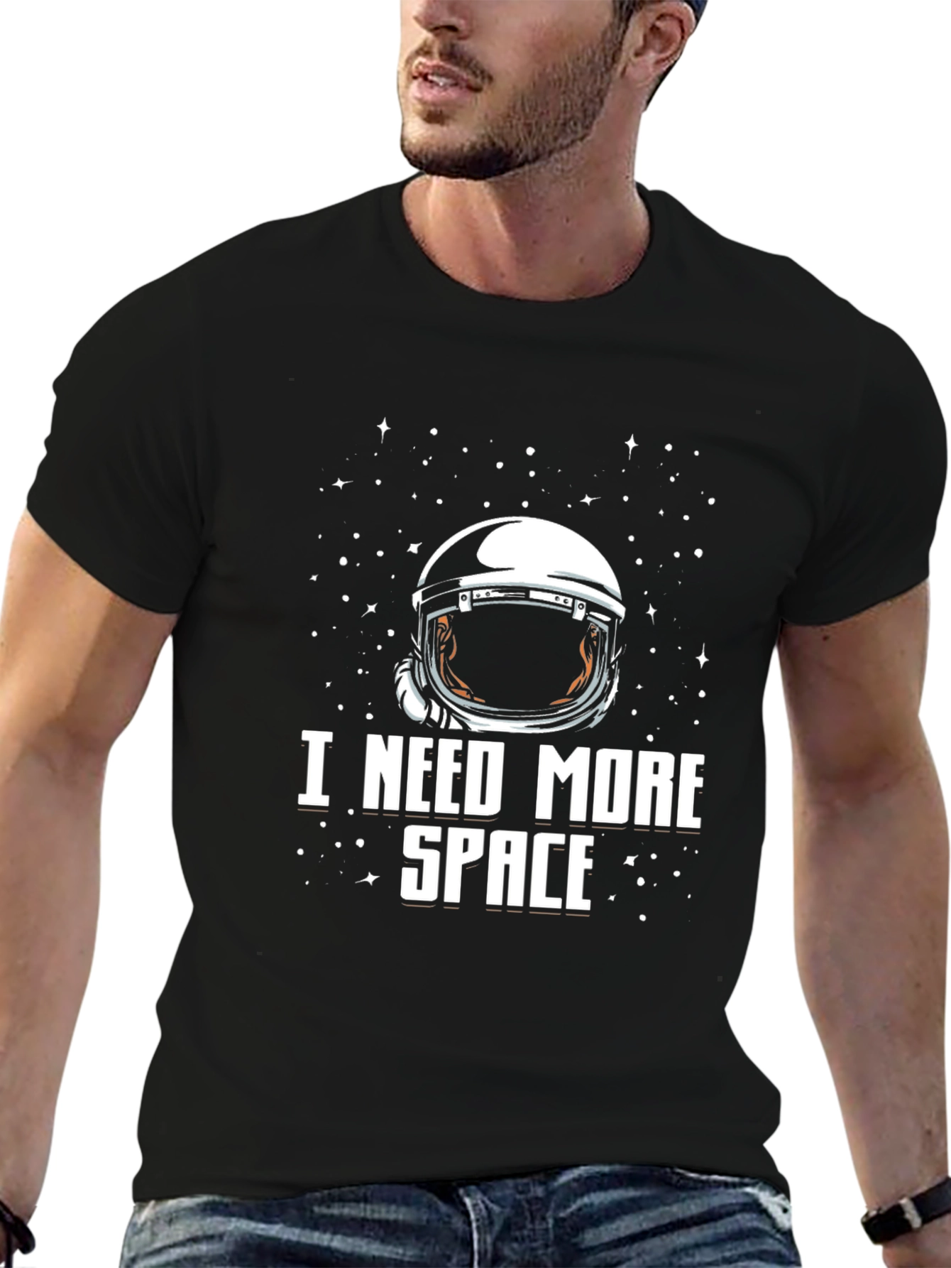 I Need More Space Black Graphic T-Shirt