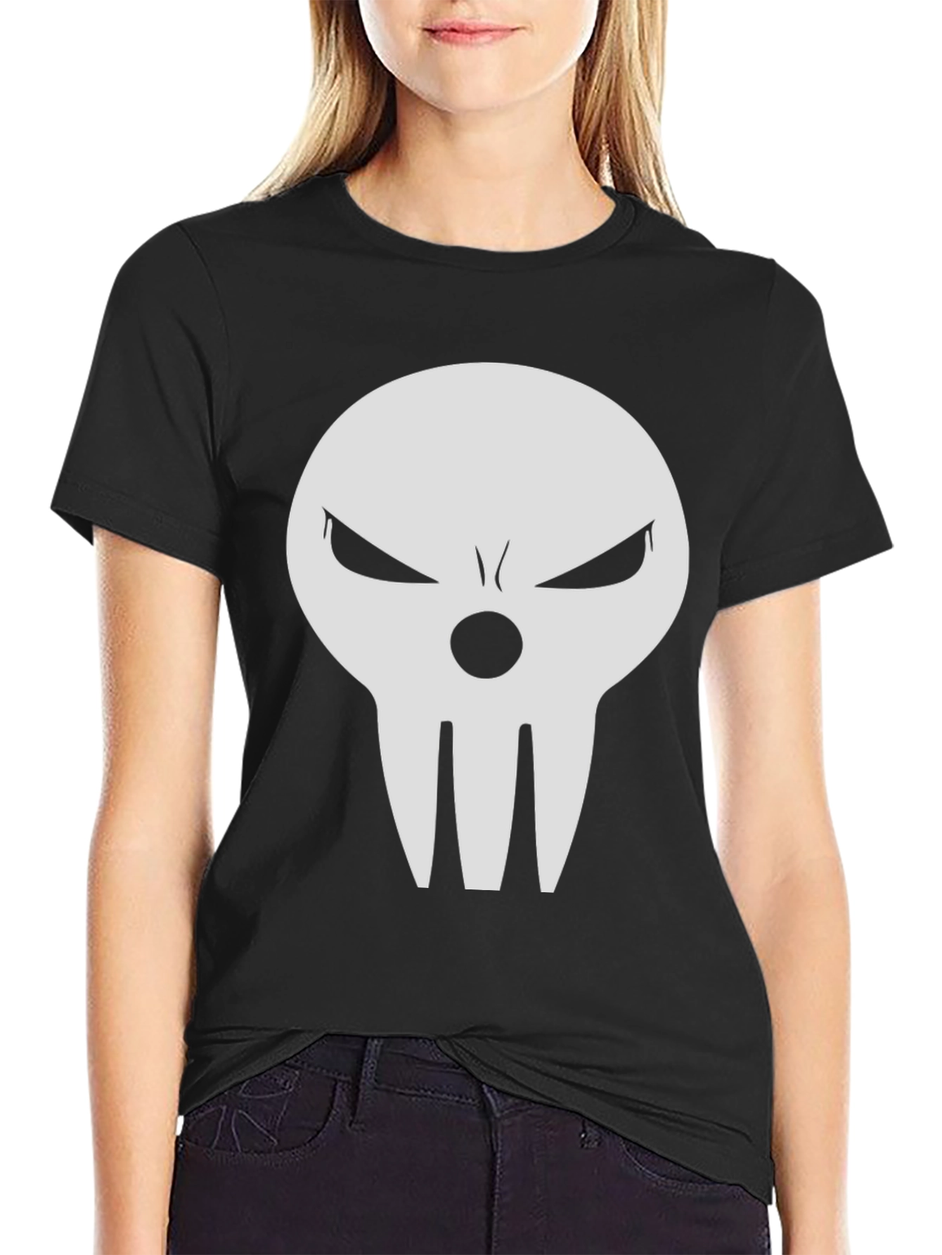 Skull Graphic Tee - Black Casual T-Shirt