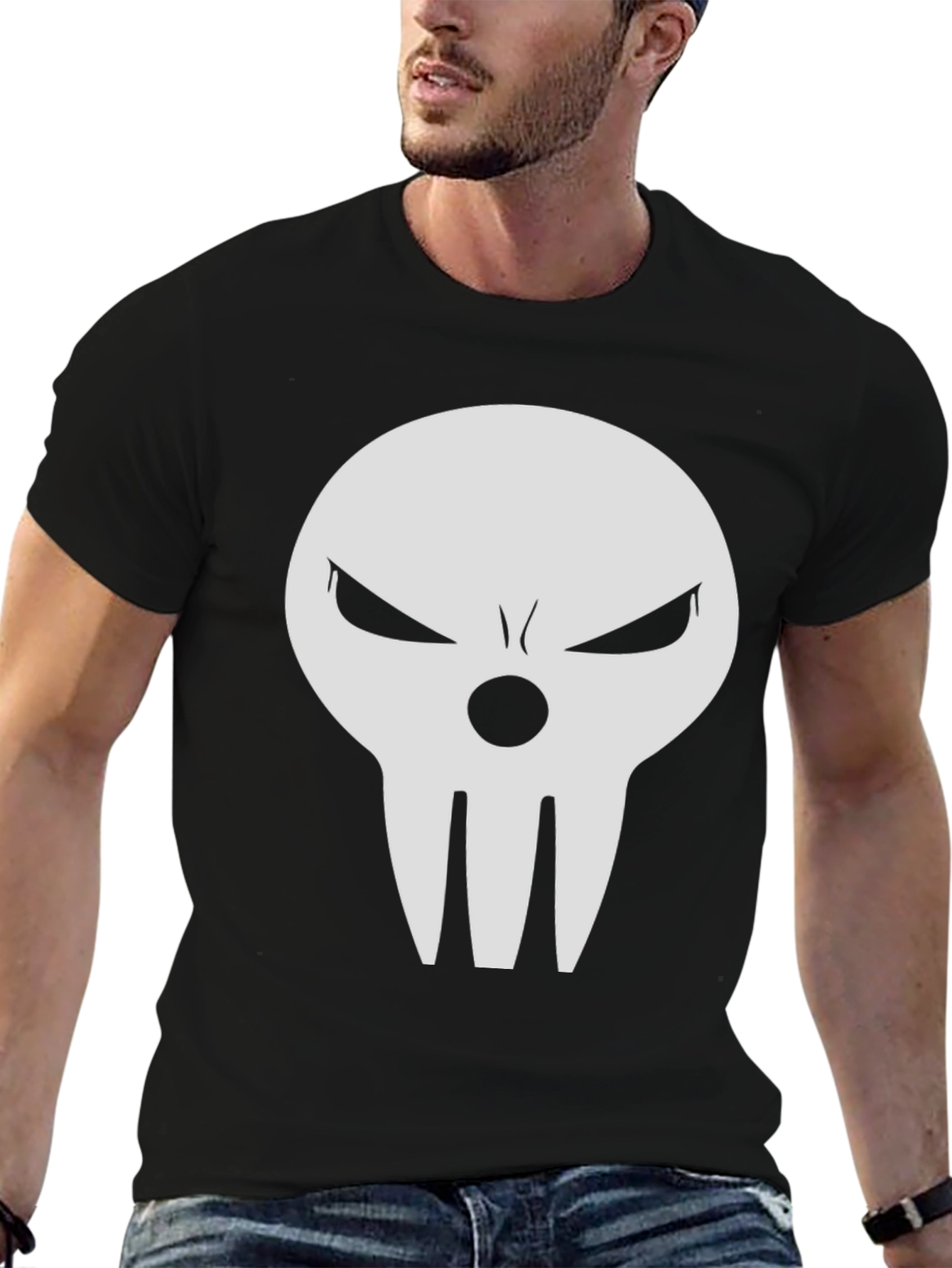 Skull Graphic Tee - Black Casual T-Shirt