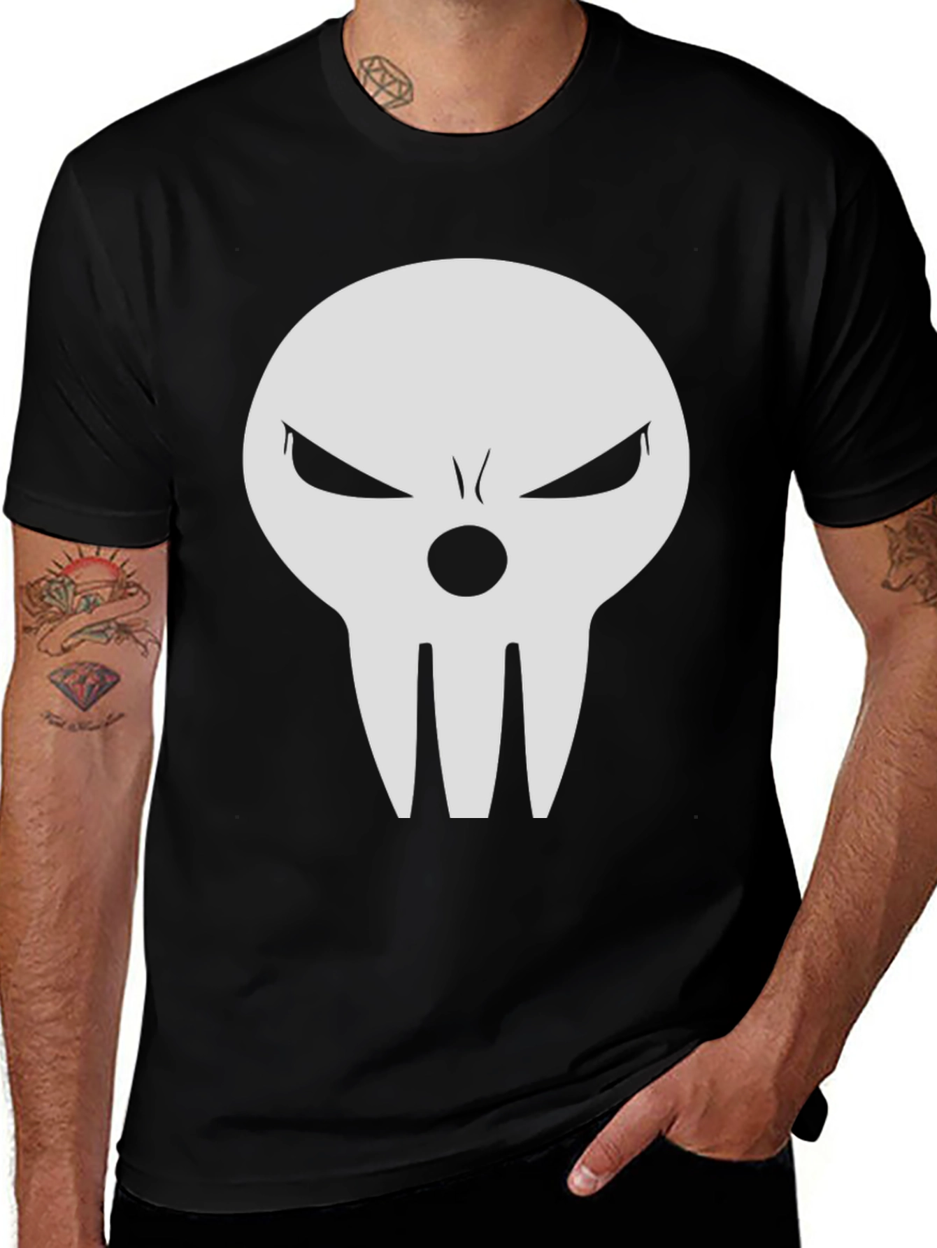 Skull Graphic Tee - Black Casual T-Shirt