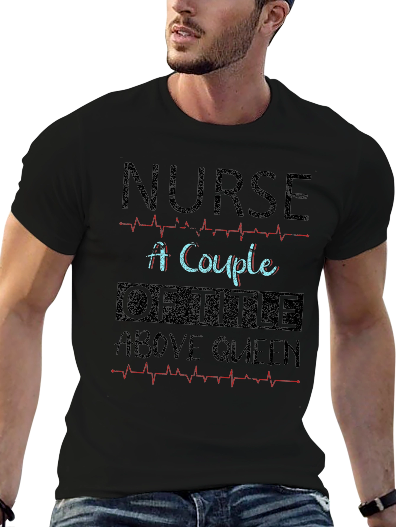 Nurse Above Queen Black T-Shirt