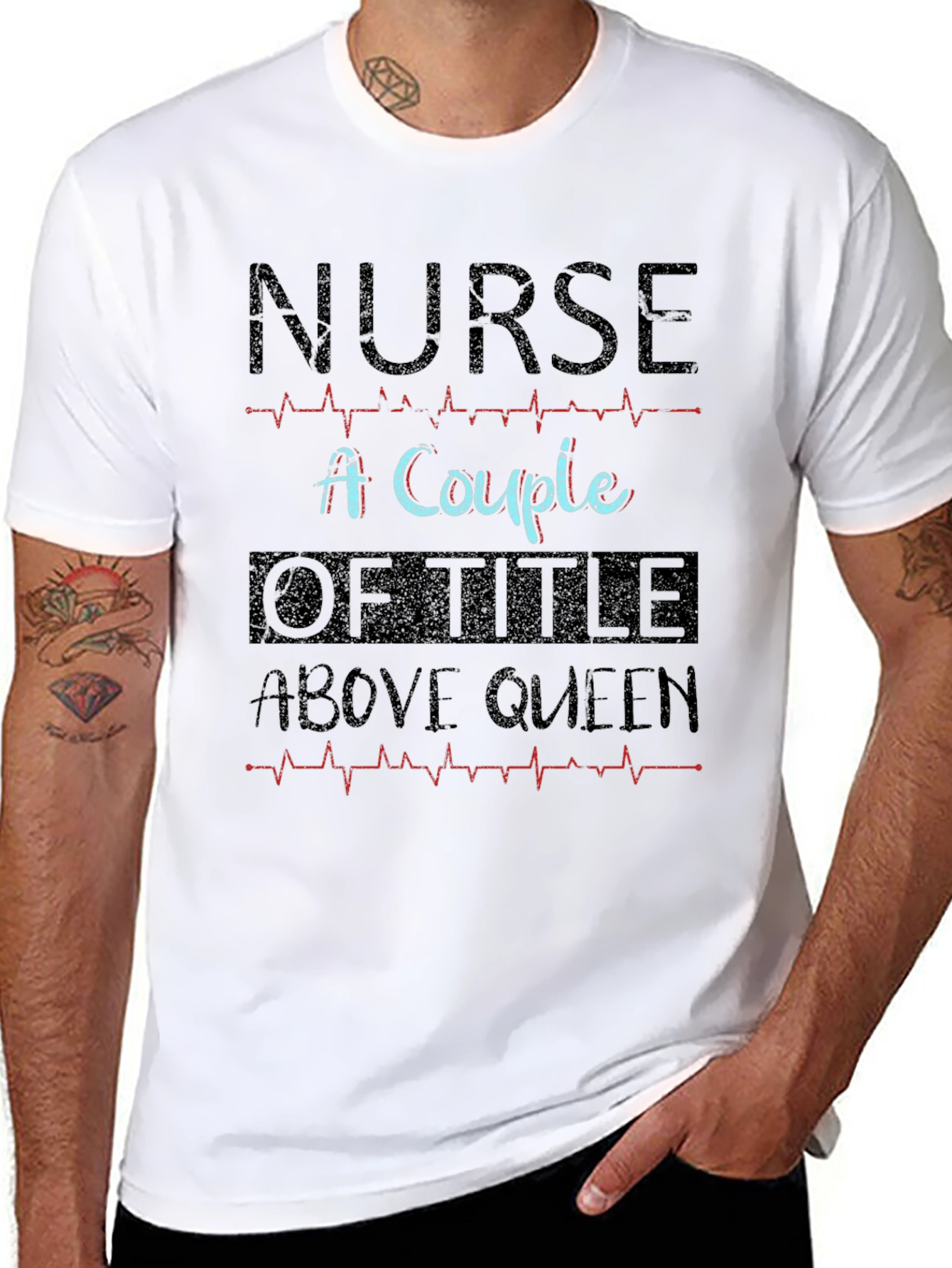 Nurse Above Queen Black T-Shirt
