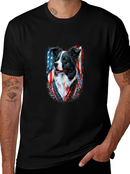 Patriotic Border Collie Graphic Tee