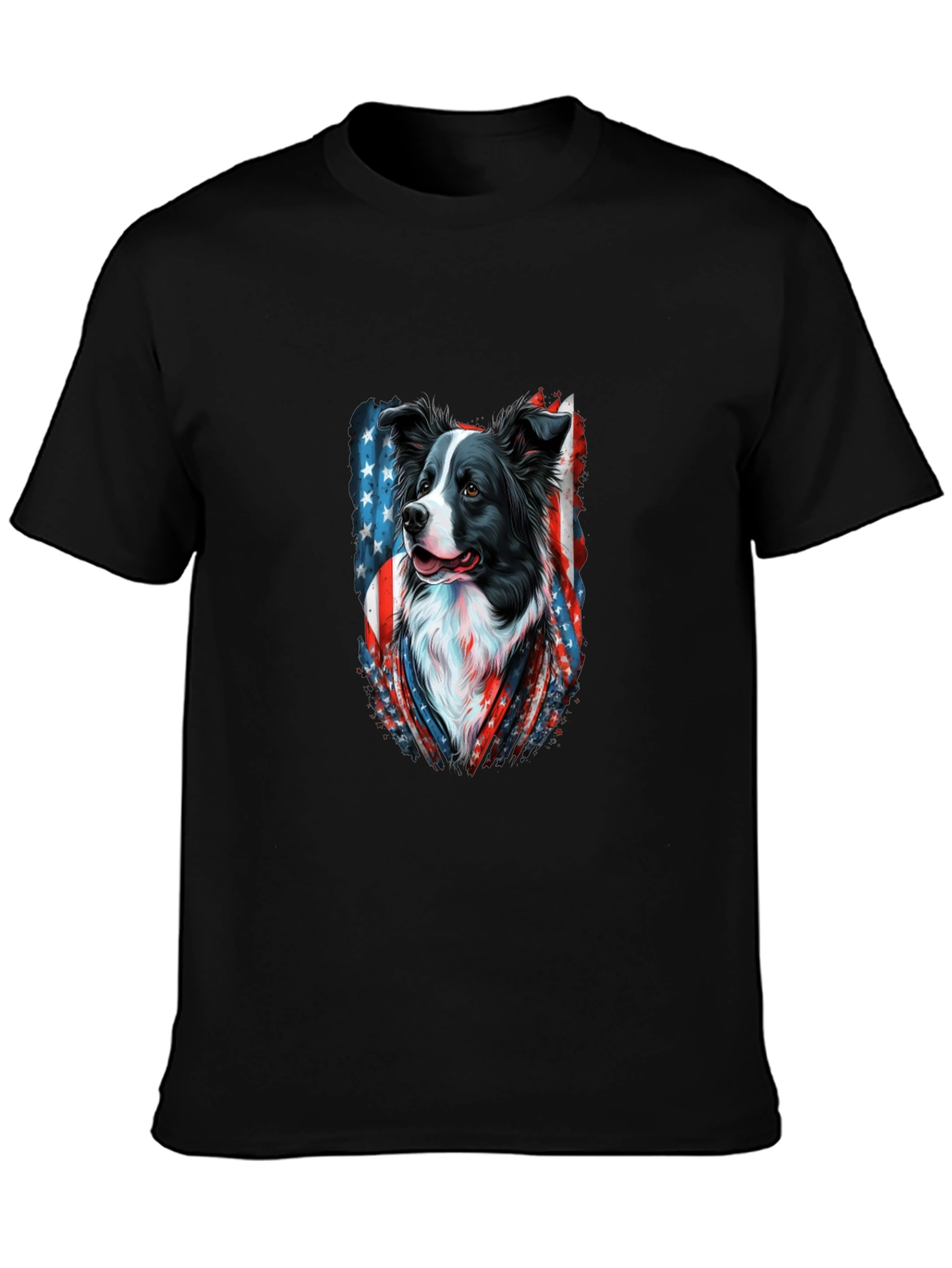Patriotic Border Collie Graphic Tee
