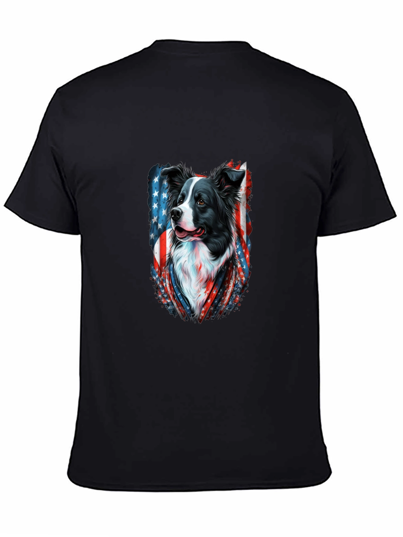 Patriotic Border Collie Graphic Tee
