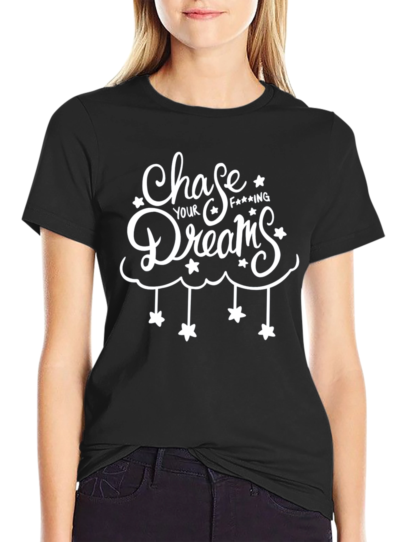 Chase Your Dreams Black Graphic Tee
