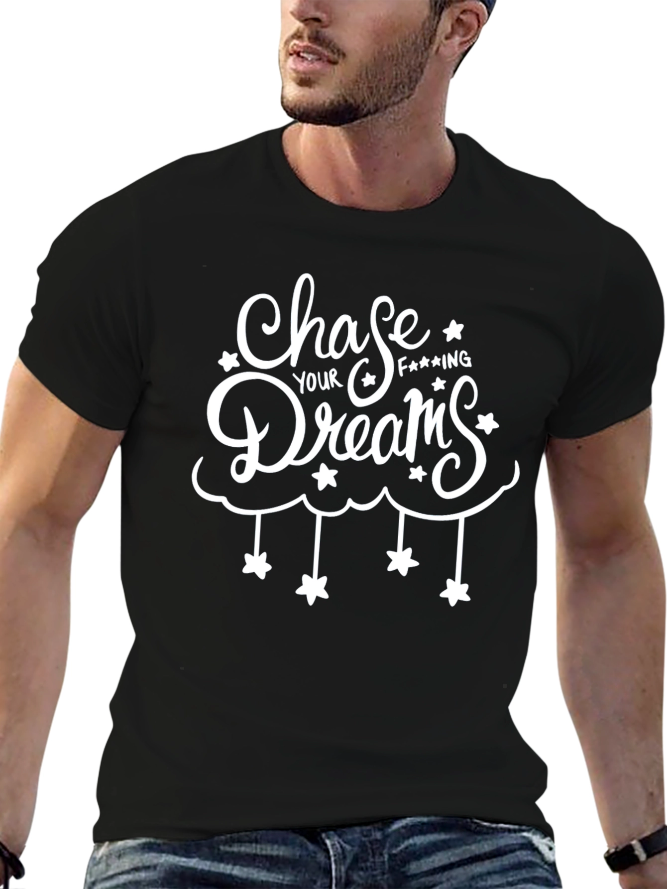Chase Your Dreams Black Graphic Tee