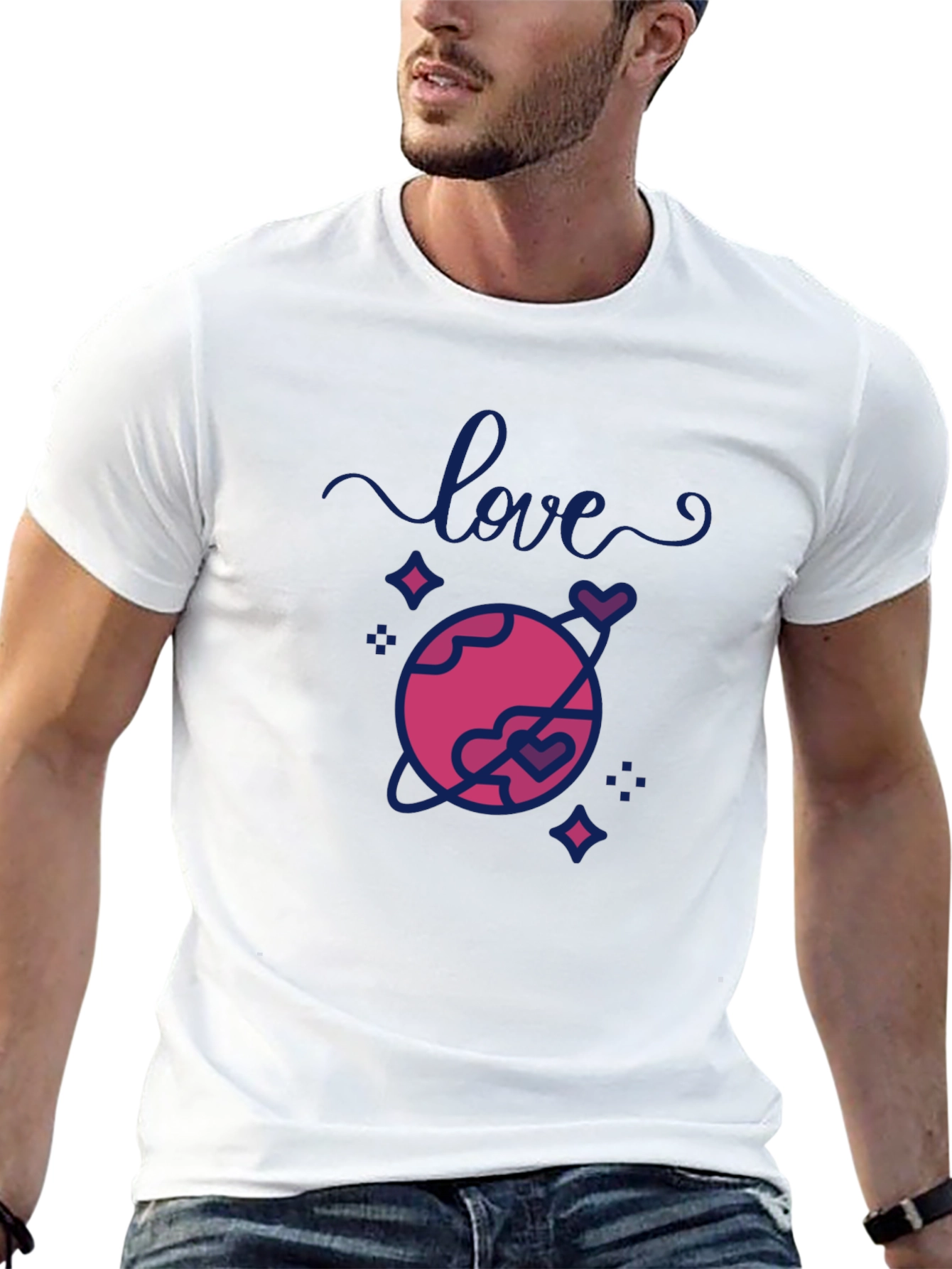 Love Planet Graphic T-Shirt - Trendy Casual Tee