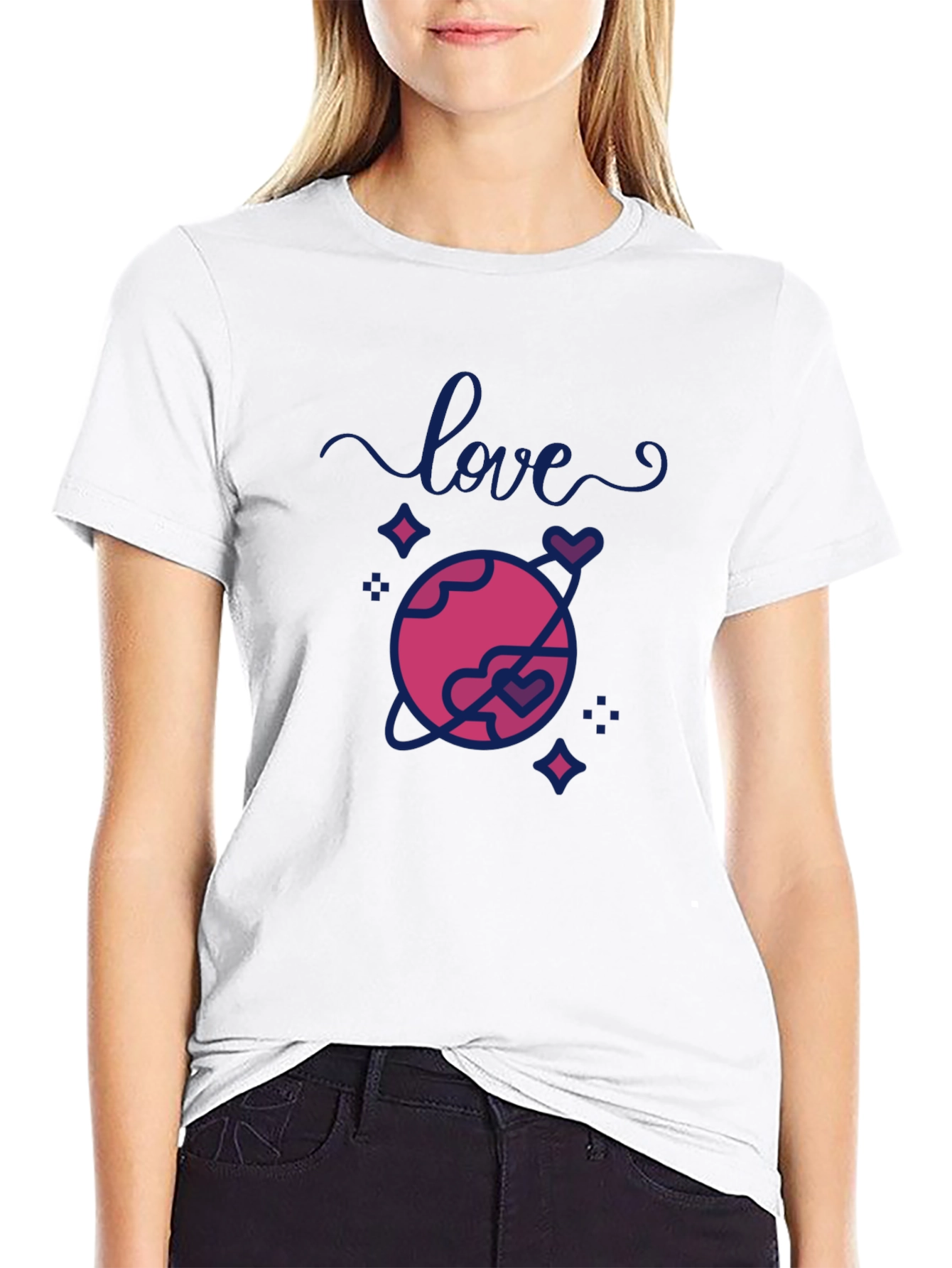 Love Planet Graphic T-Shirt - Trendy Casual Tee
