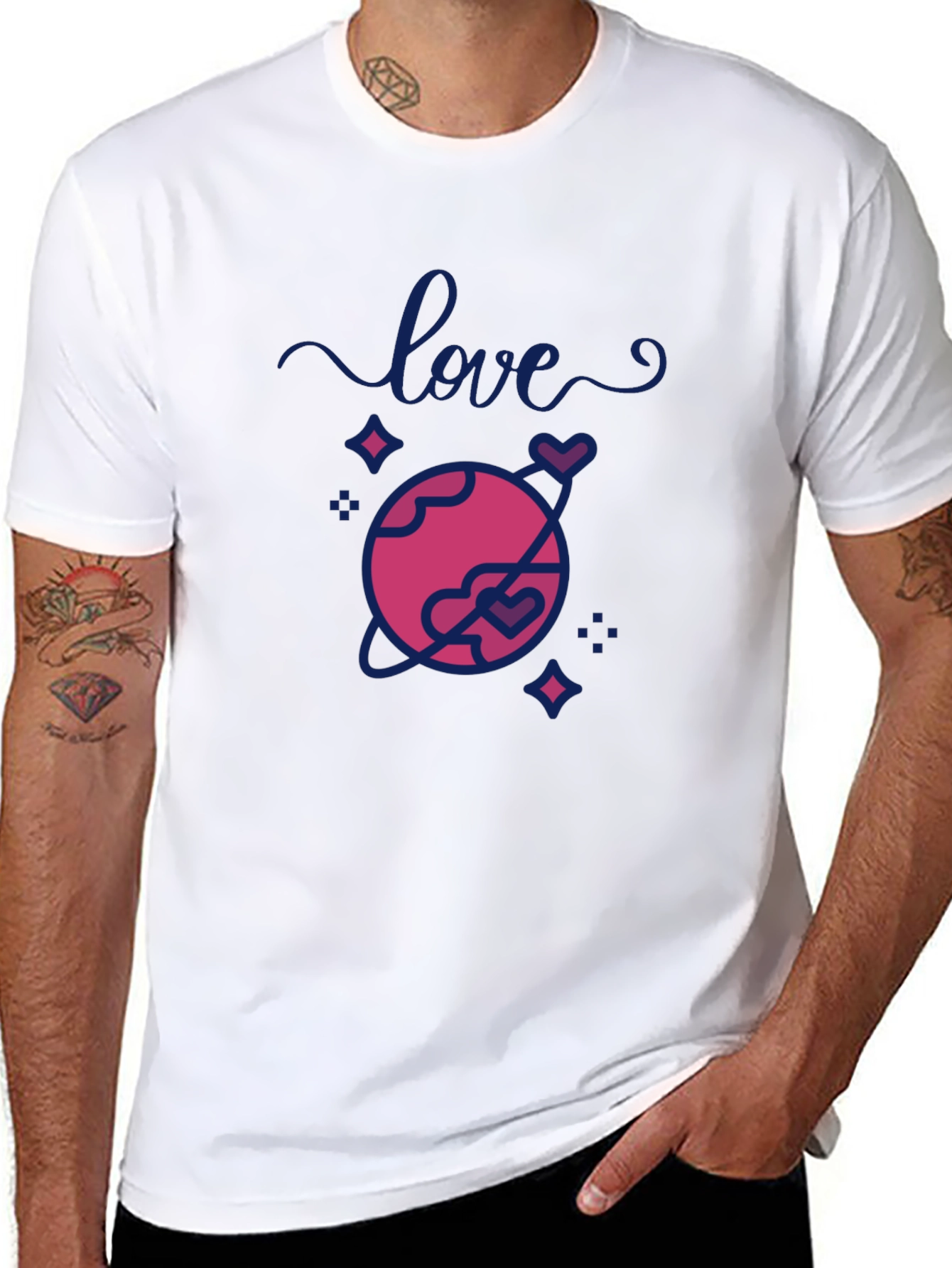 Love Planet Graphic T-Shirt - Trendy Casual Tee