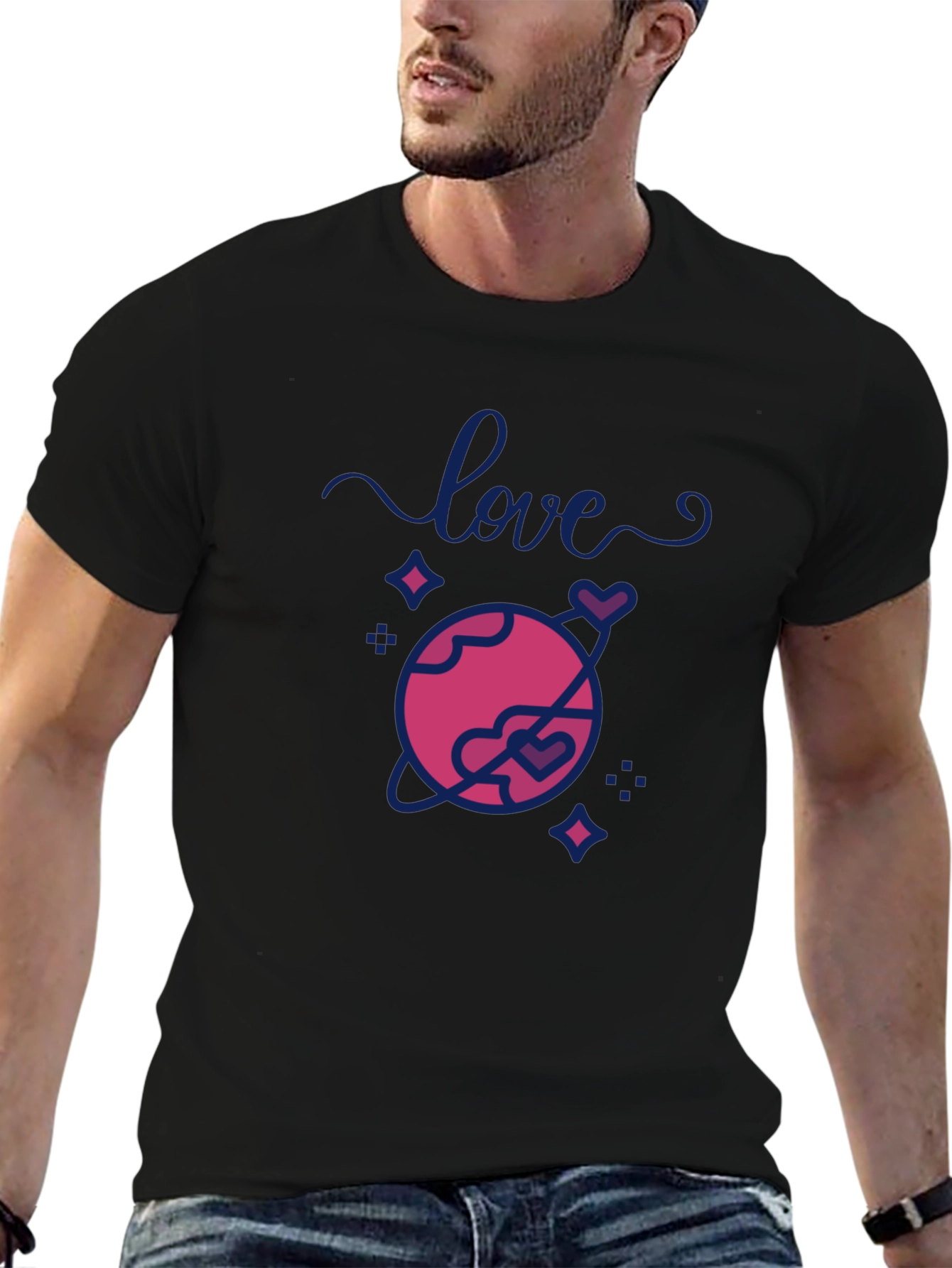 Love Planet Graphic T-Shirt - Trendy Casual Tee