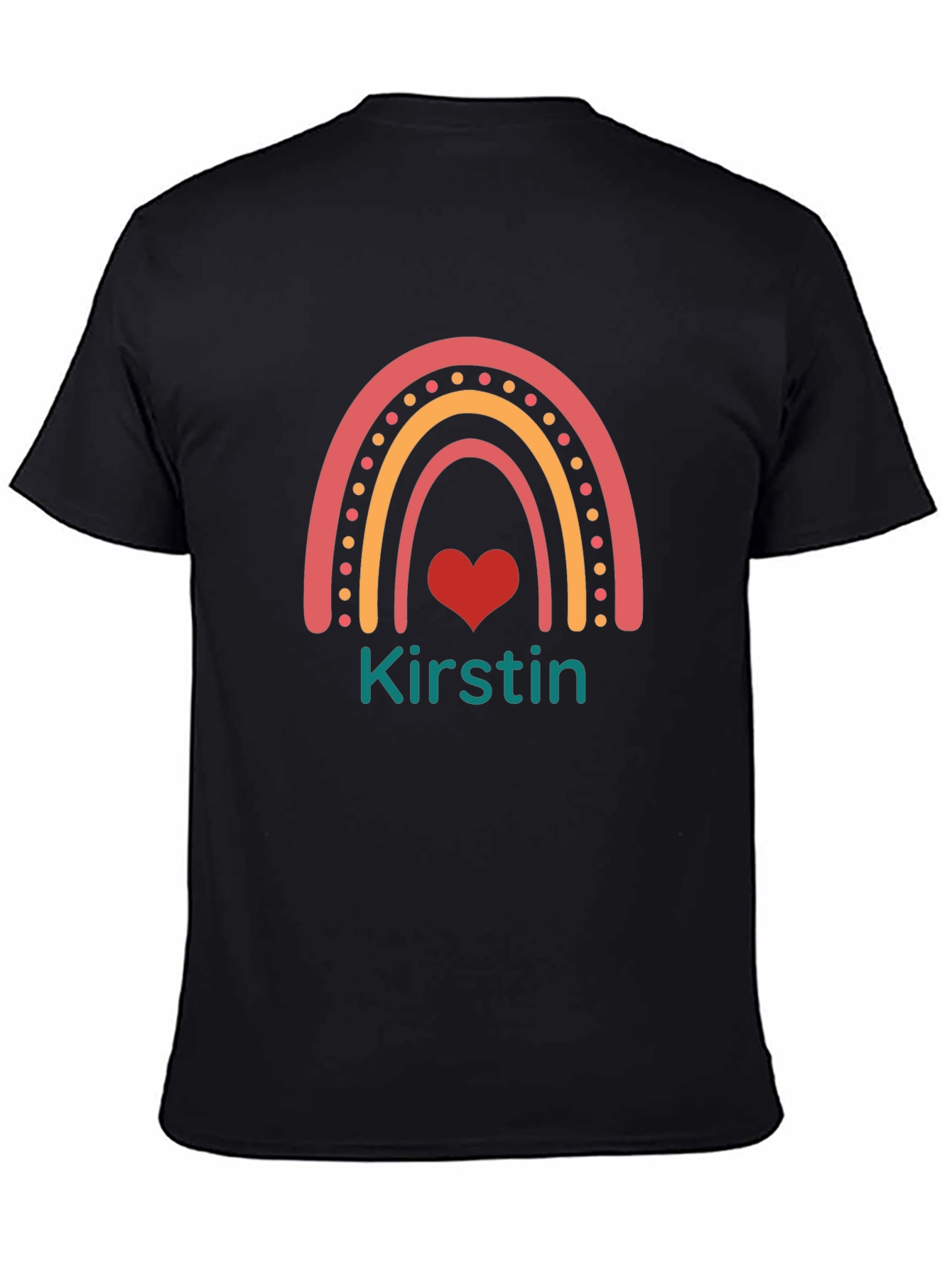 Personalized Rainbow Heart T-Shirt - Custom Name Shirt
