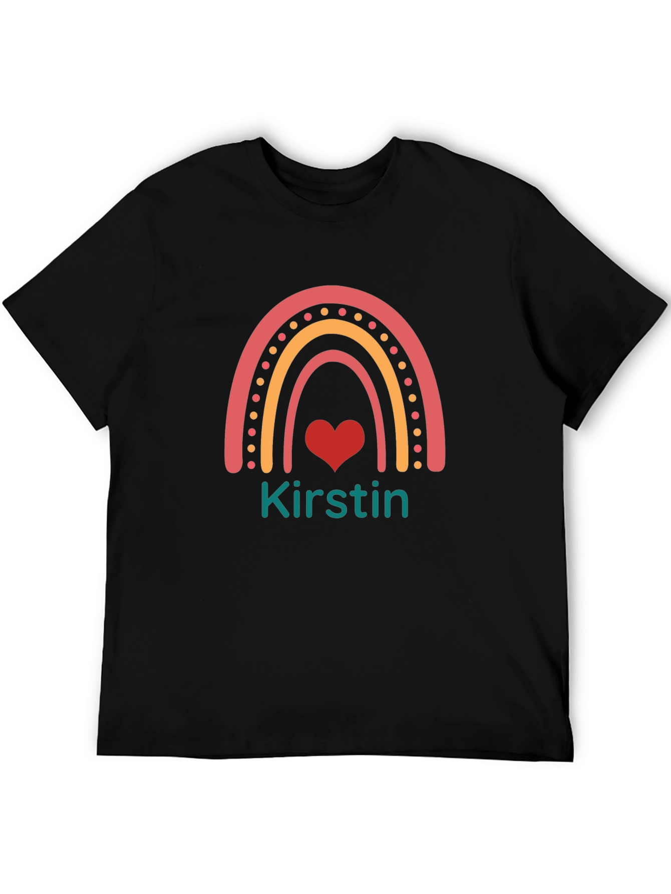 Personalized Rainbow Heart T-Shirt - Custom Name Shirt