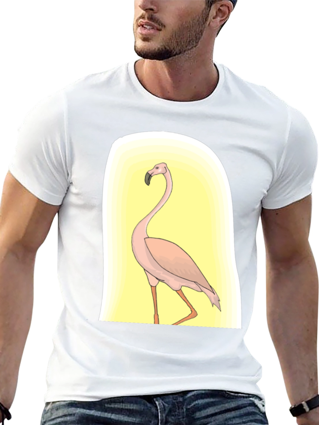Flamingo Graphic Tee - Black Casual Comfort