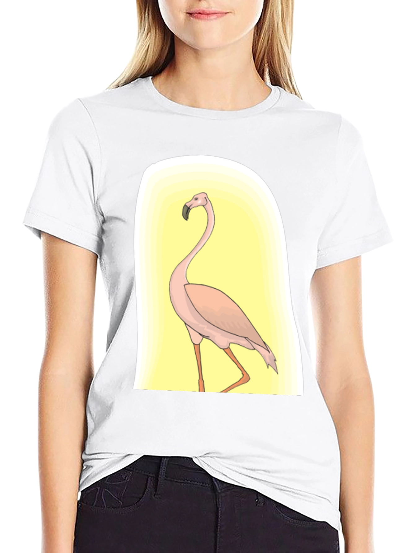Flamingo Graphic Tee - Black Casual Comfort