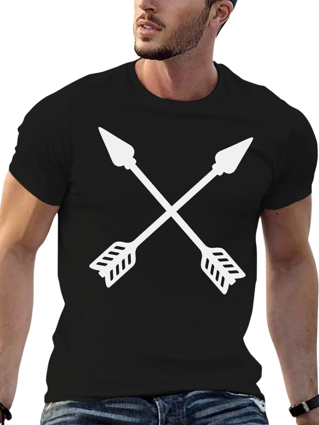 Crossed Arrows Graphic Tee - Black Casual Shirt