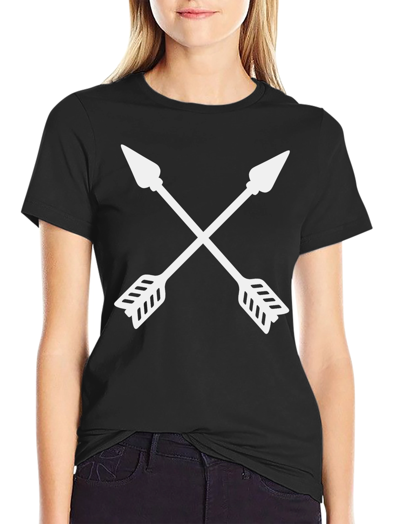 Crossed Arrows Graphic Tee - Black Casual Shirt
