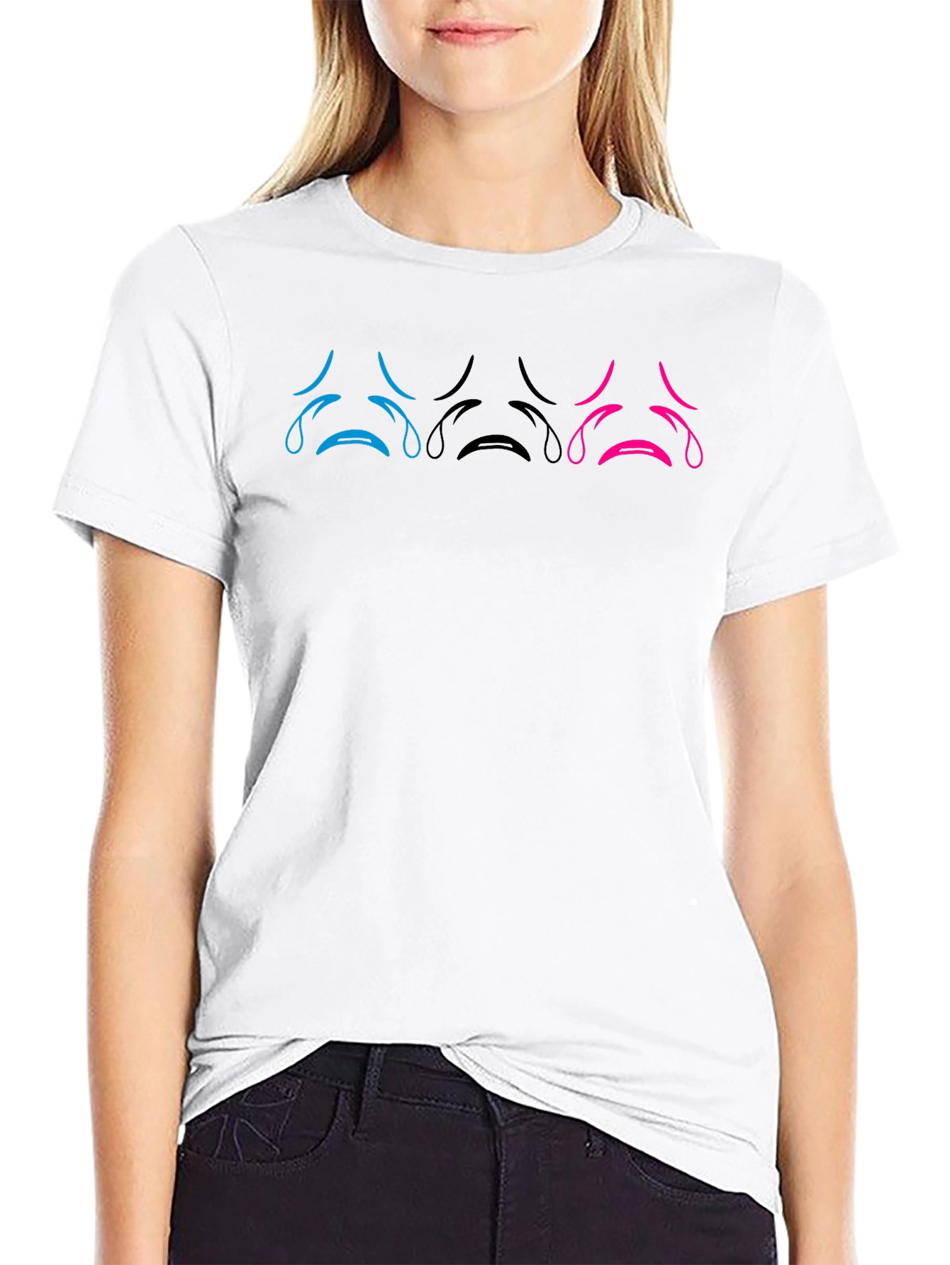 Sad Face T-Shirt: Unisex Soft Cotton Tee