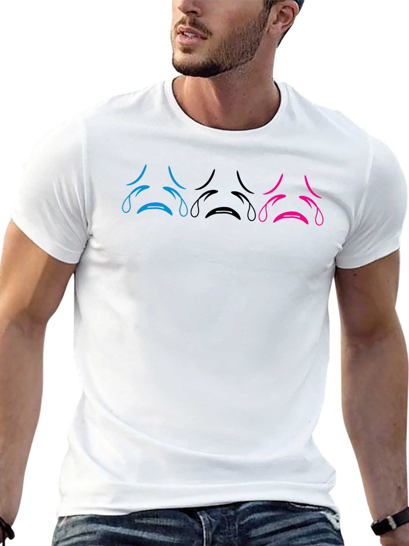 Sad Face T-Shirt: Unisex Soft Cotton Tee