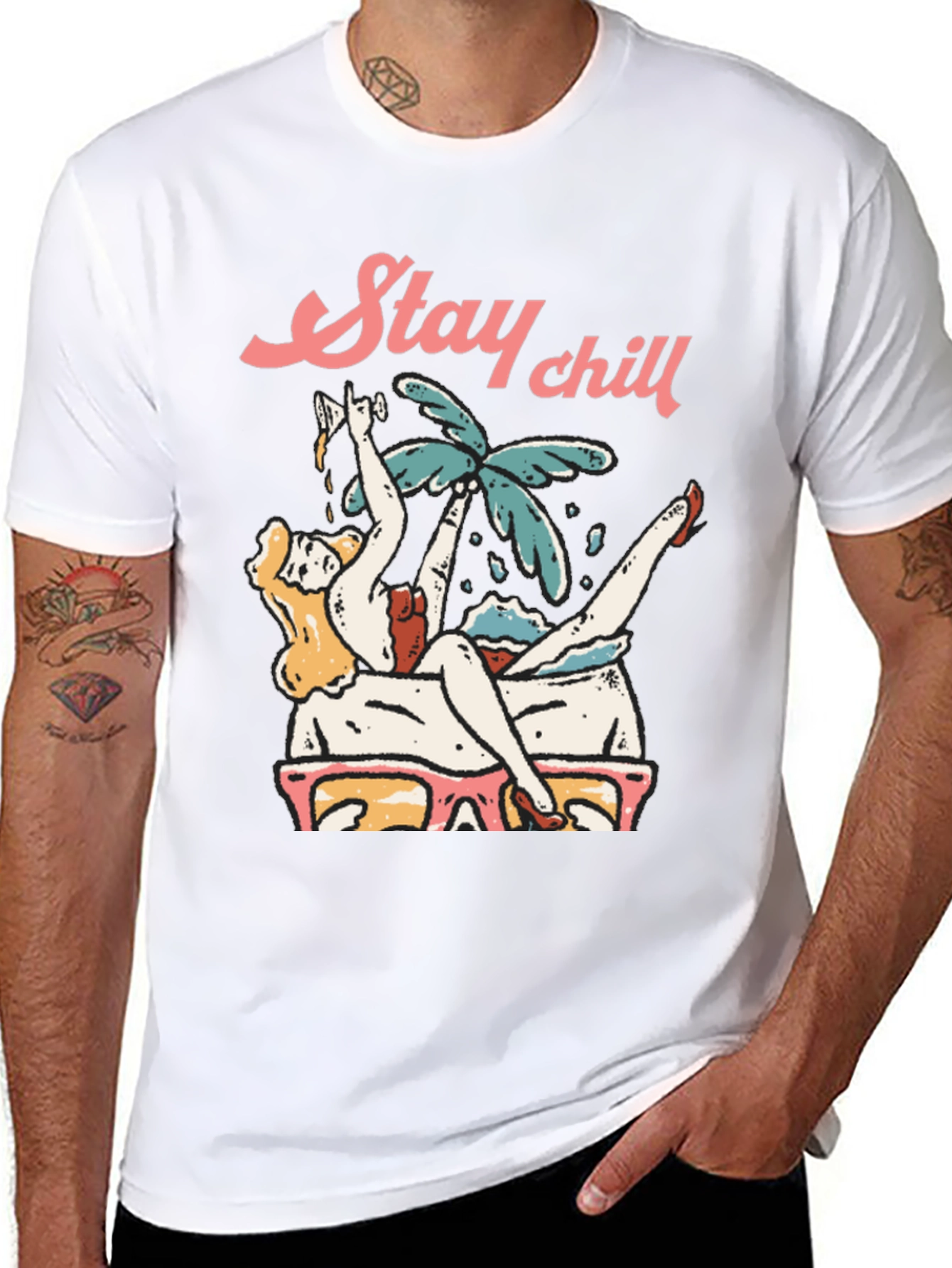 Stay Chill Graphic Tee - Relaxed Vacation Vibes