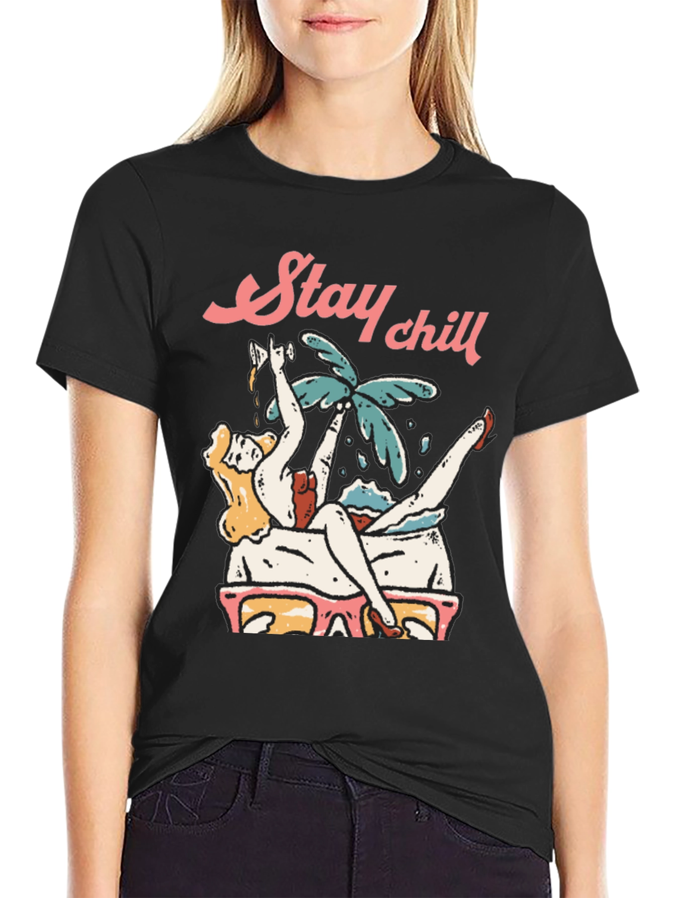 Stay Chill Graphic Tee - Relaxed Vacation Vibes