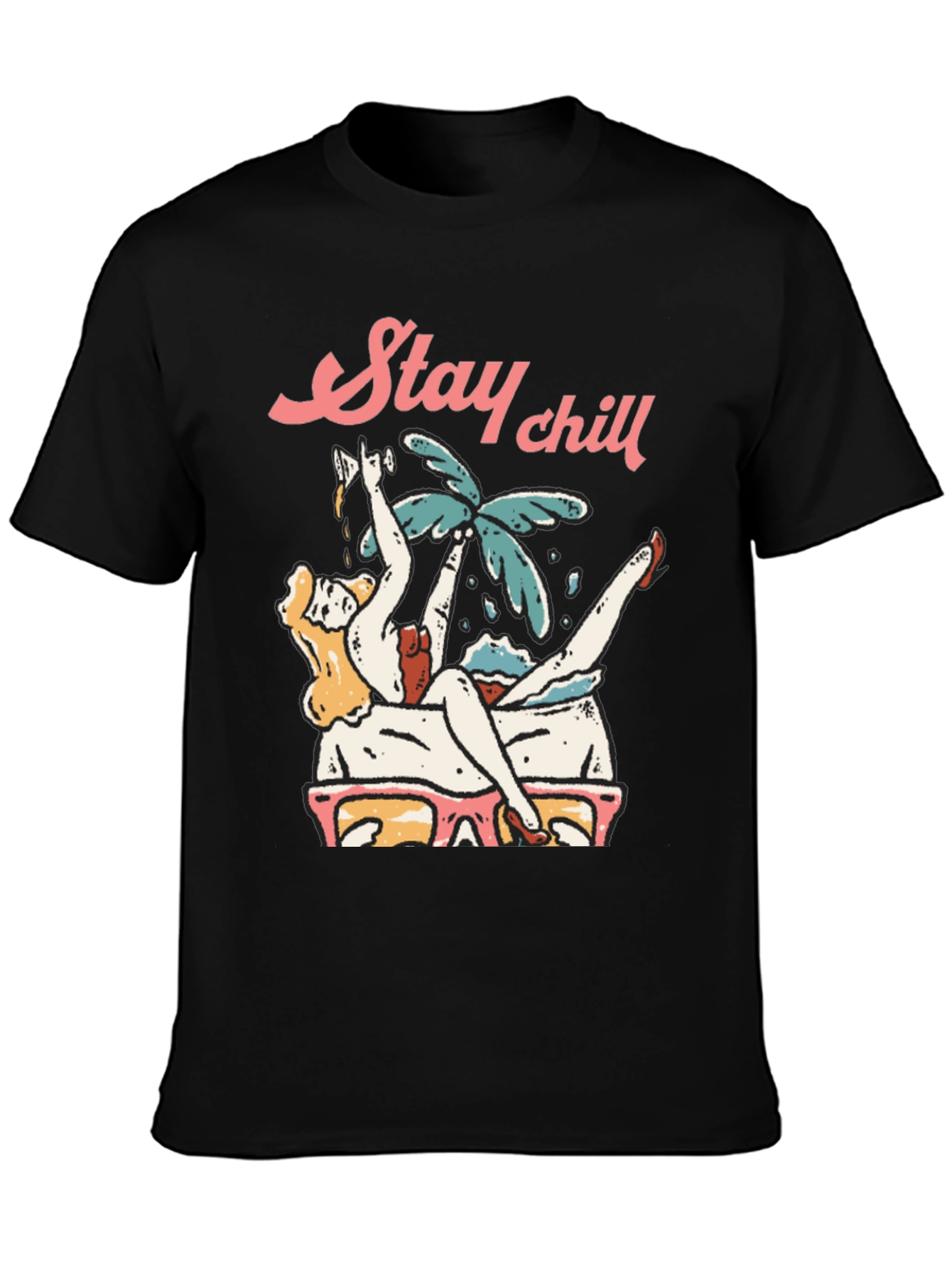Stay Chill Graphic Tee - Relaxed Vacation Vibes