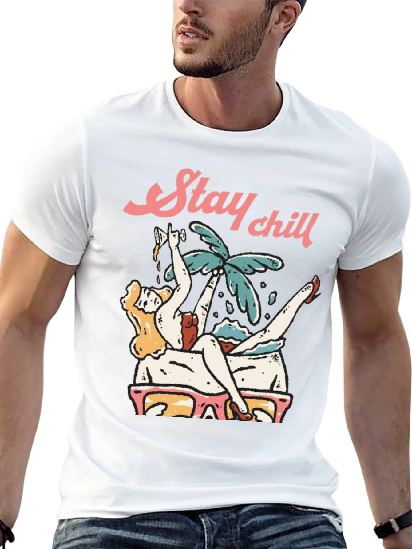 Stay Chill Graphic Tee - Relaxed Vacation Vibes