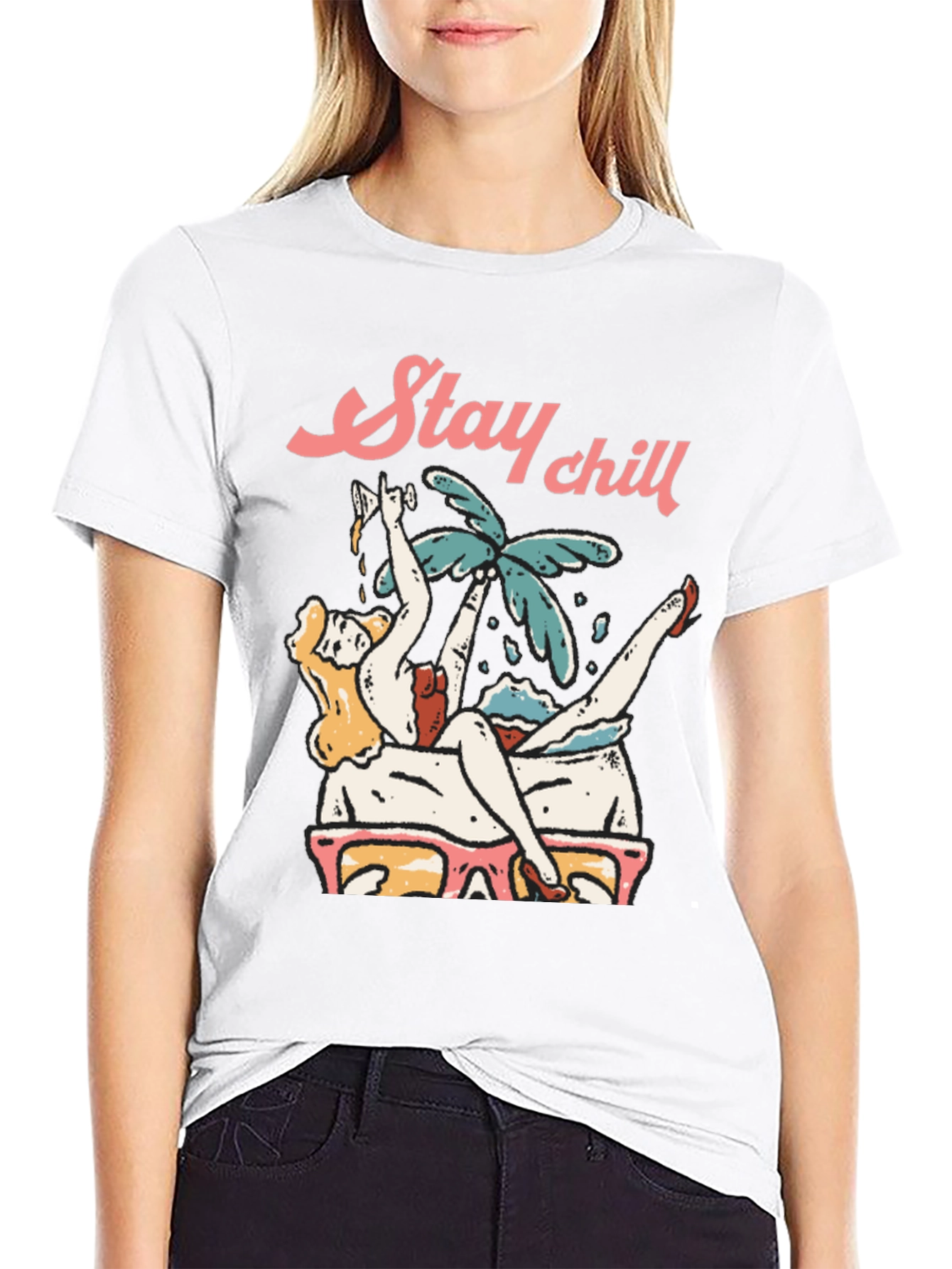 Stay Chill Graphic Tee - Relaxed Vacation Vibes