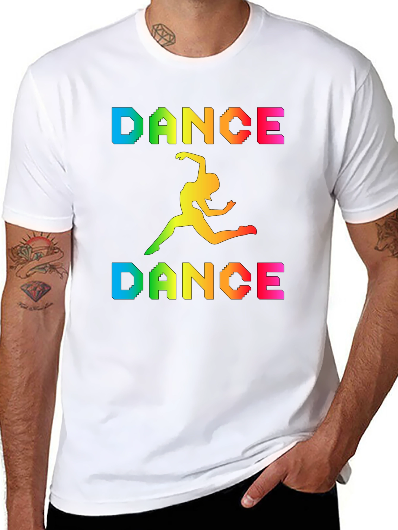 Rainbow Dance Graphic Black T-Shirt