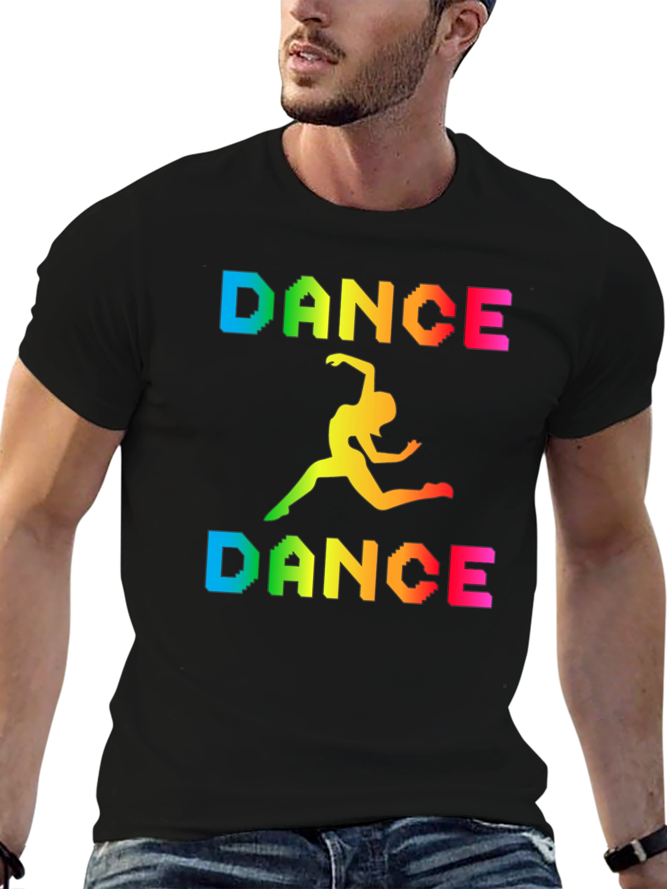 Rainbow Dance Graphic Black T-Shirt