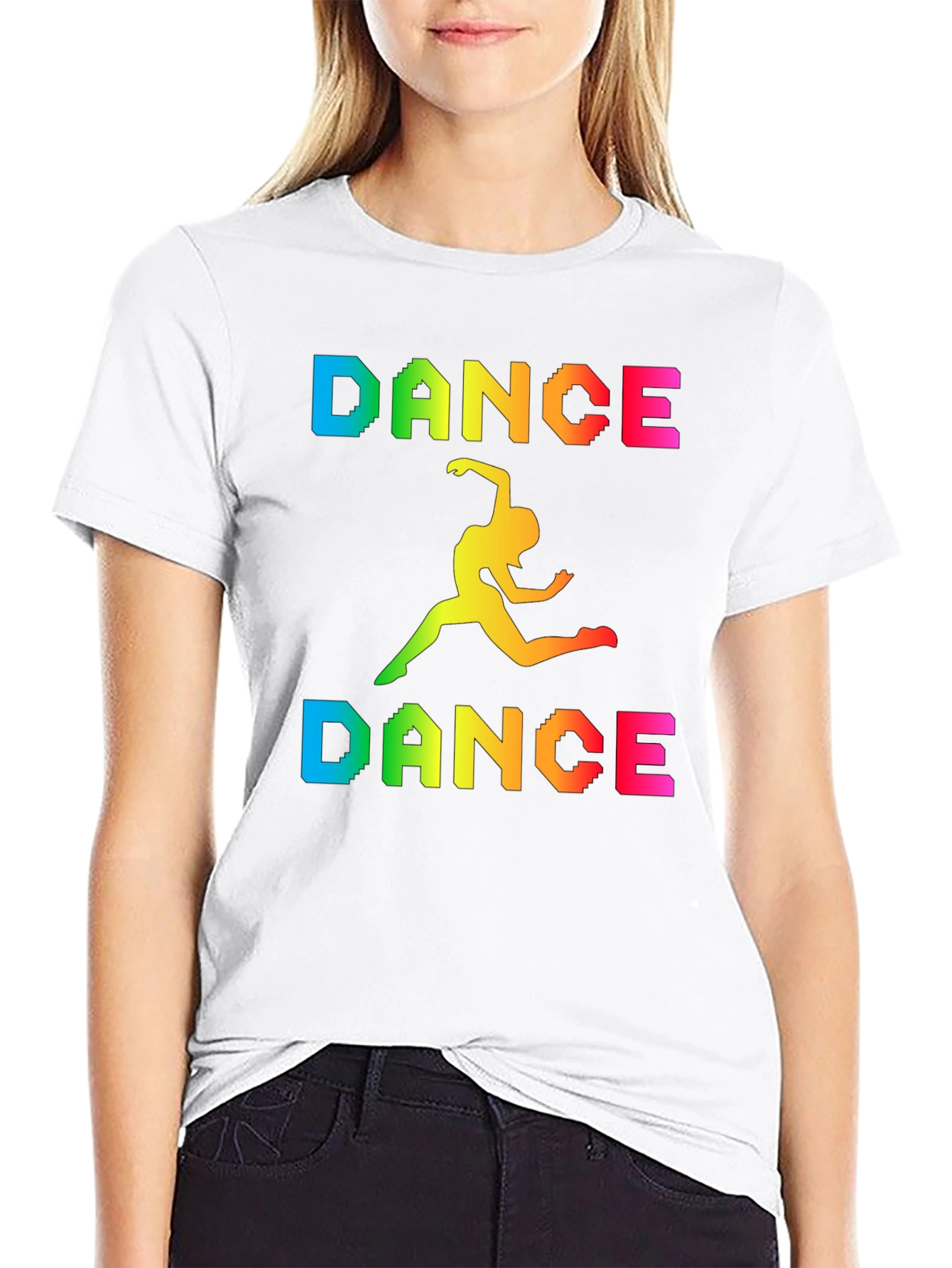 Rainbow Dance Graphic Black T-Shirt