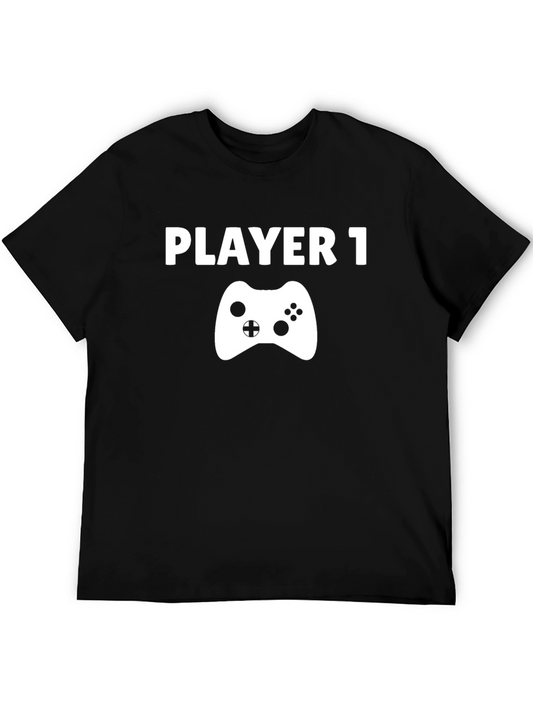 Player 1 Gamer T-Shirt - Black Cotton Tee
