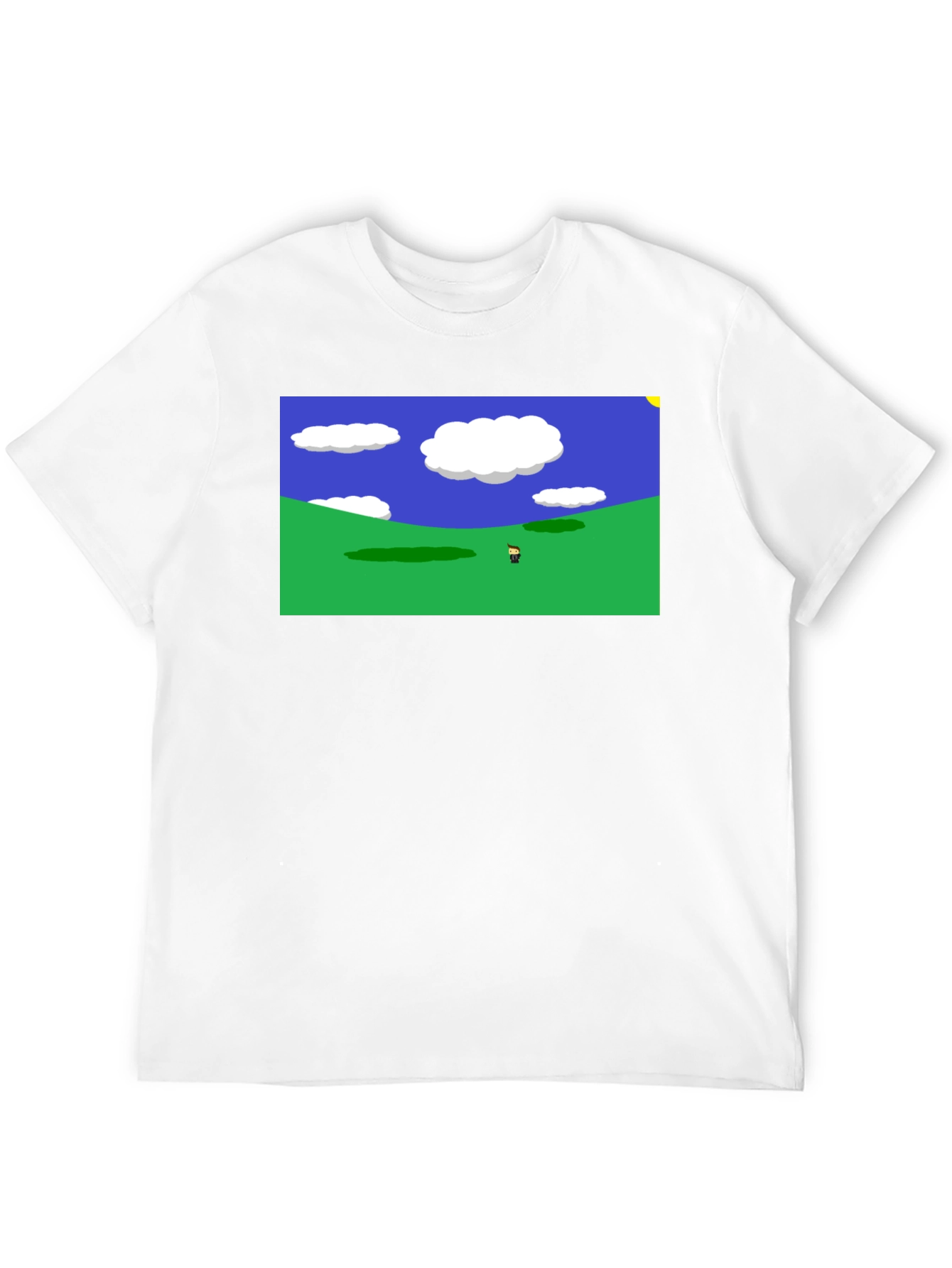 Retro Video Game Landscape Black Tee