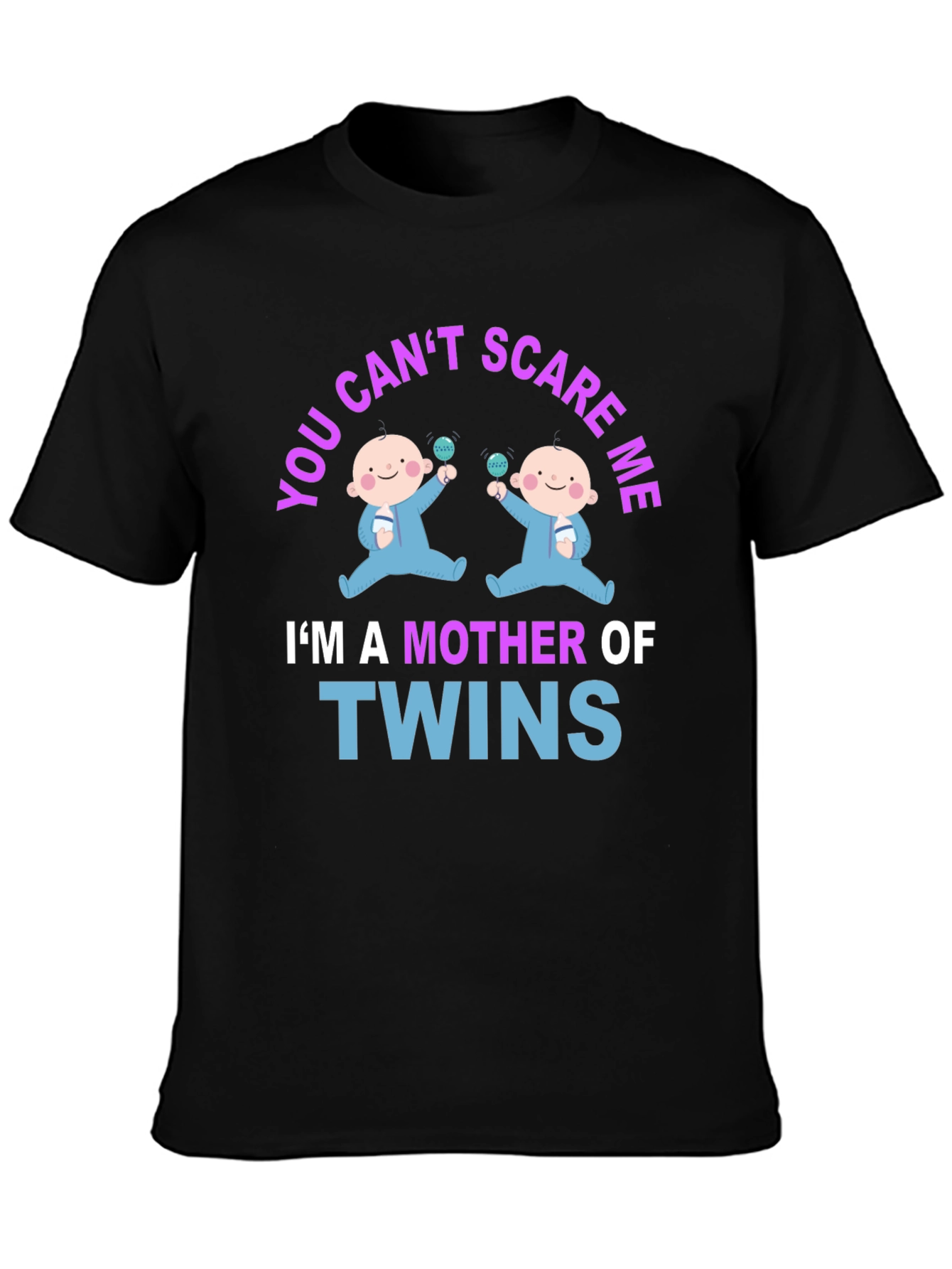 Mother of Twins Graphic Tee - Cute Baby Design
