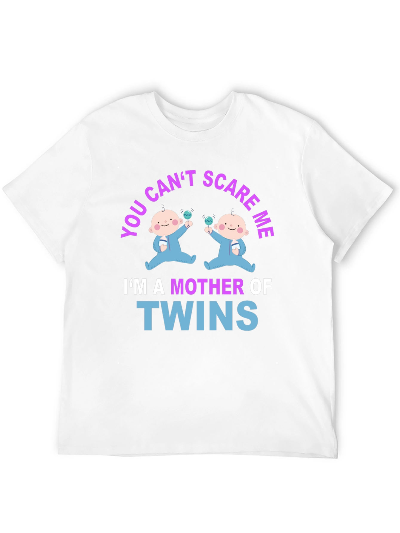 Mother of Twins Graphic Tee - Cute Baby Design