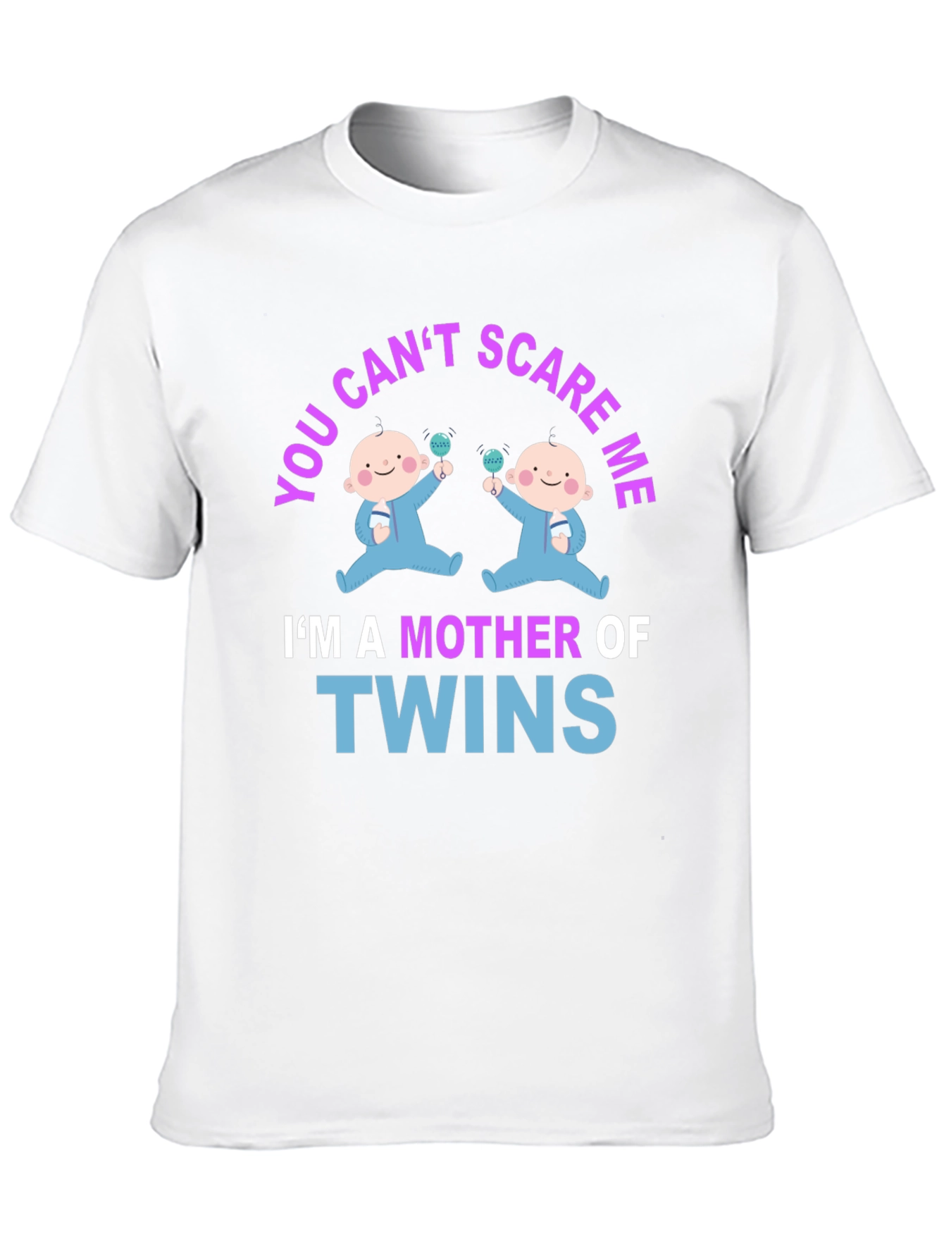 Mother of Twins Graphic Tee - Cute Baby Design