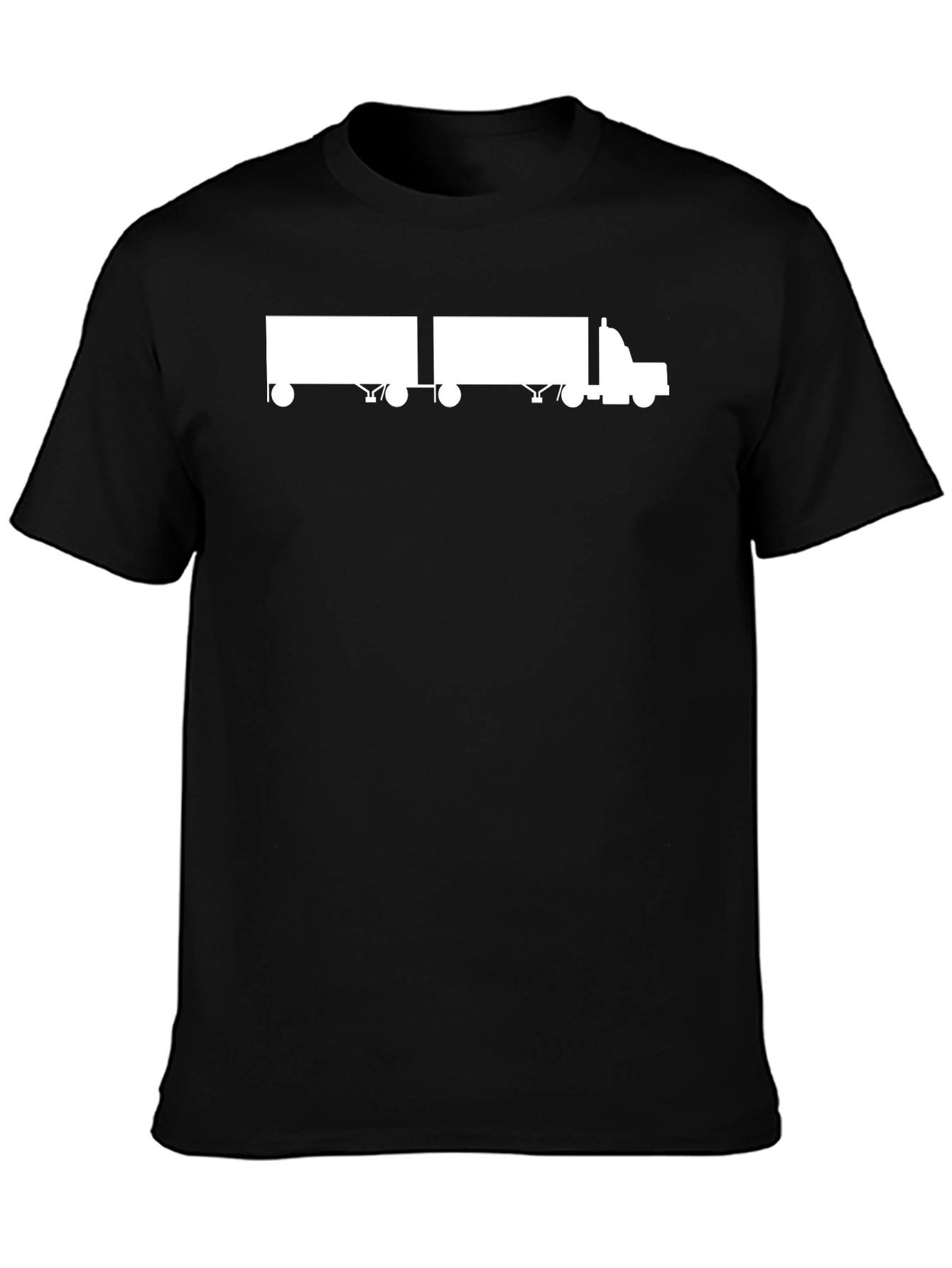 Black Trucker T-Shirt - Double Trailer Design