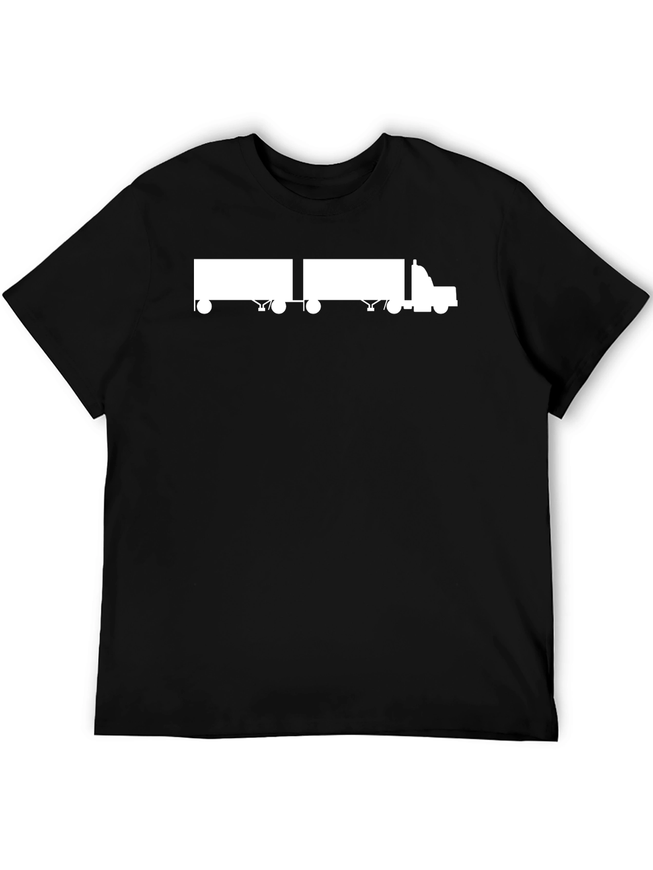Black Trucker T-Shirt - Double Trailer Design
