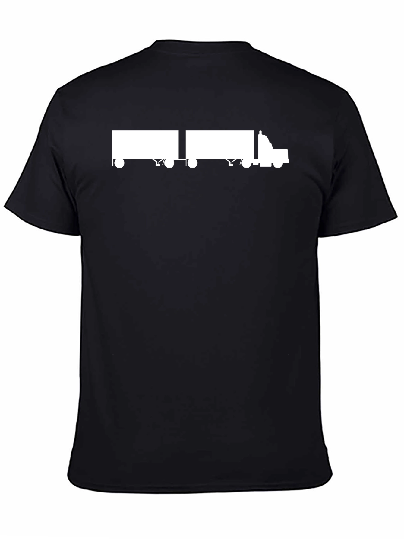 Black Trucker T-Shirt - Double Trailer Design