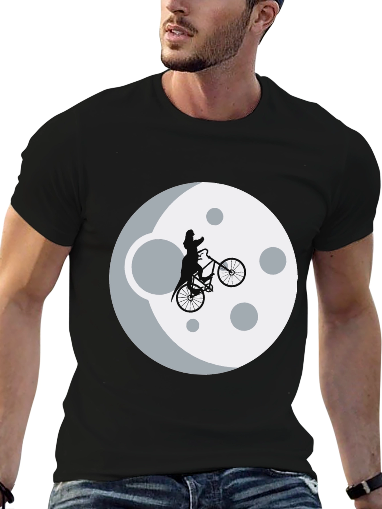 Man on the Moon Bike Black T-Shirt